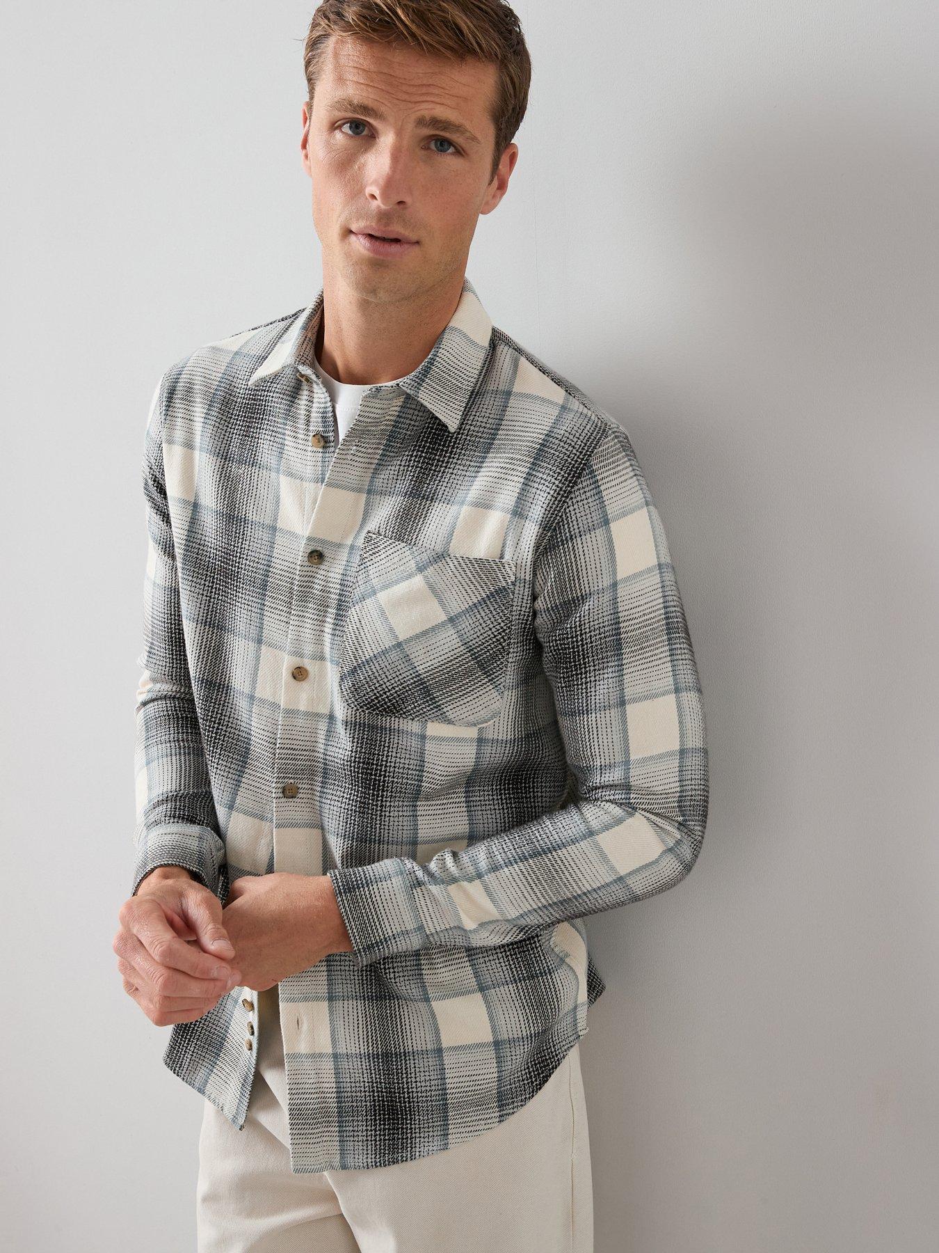 The Very Collection Long Sleeve Check Shirt - Beige