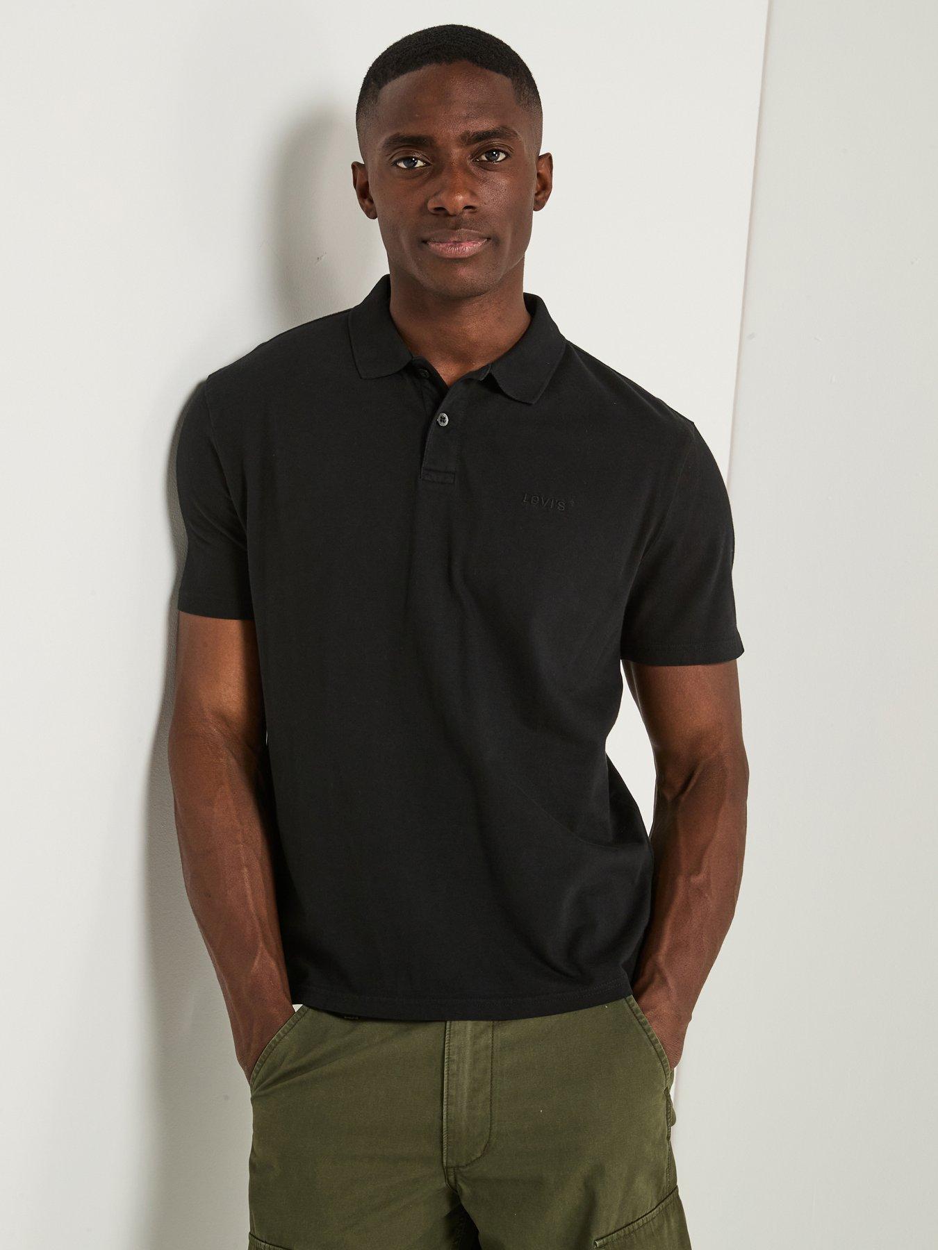 undefined Authentic Housemark Logo Short Sleeve Polo Shirt - Black