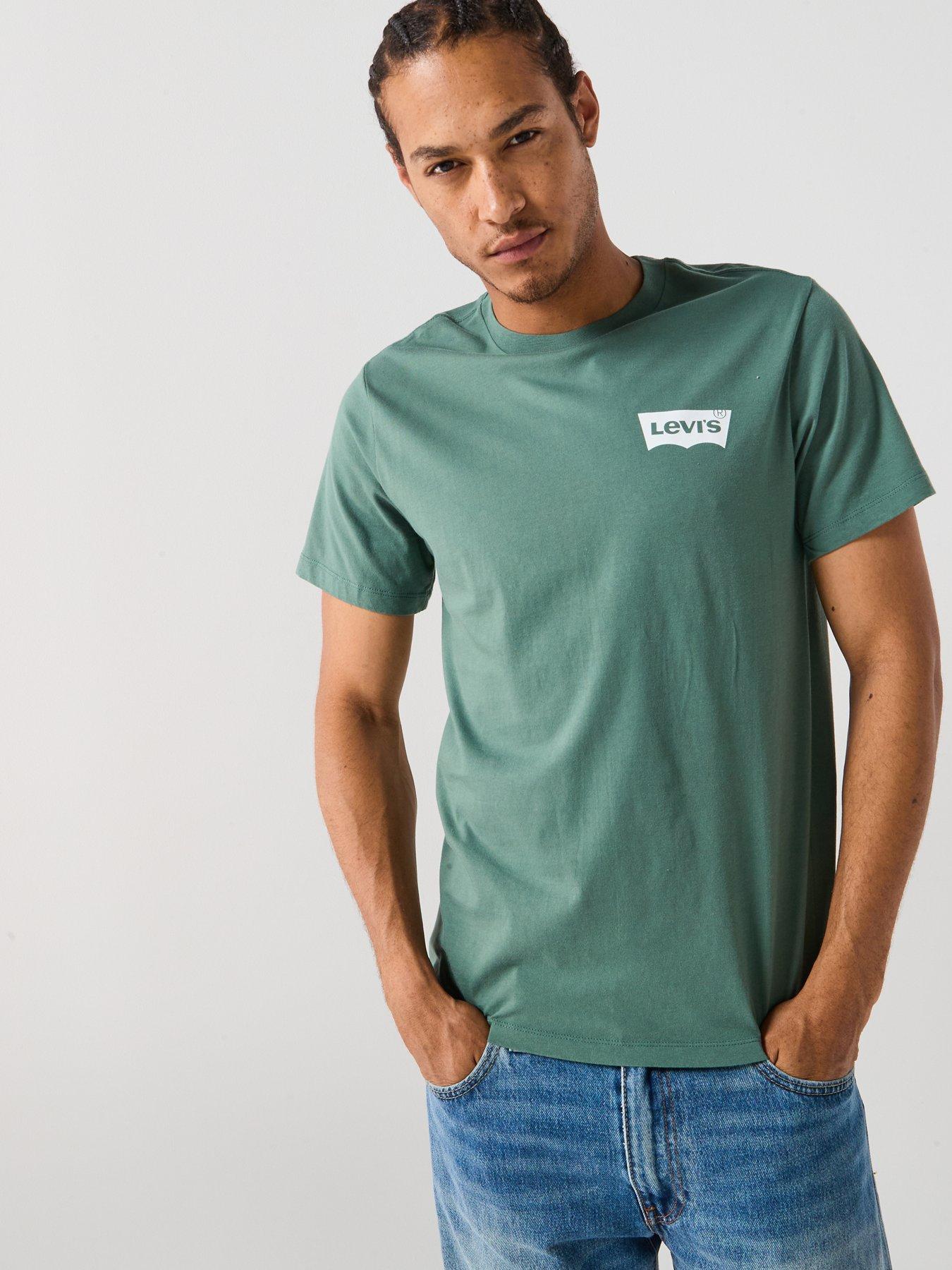 undefined Levis Graphic Chest Print Crew Neck Short Sleeve T-Shirt - Dark Green