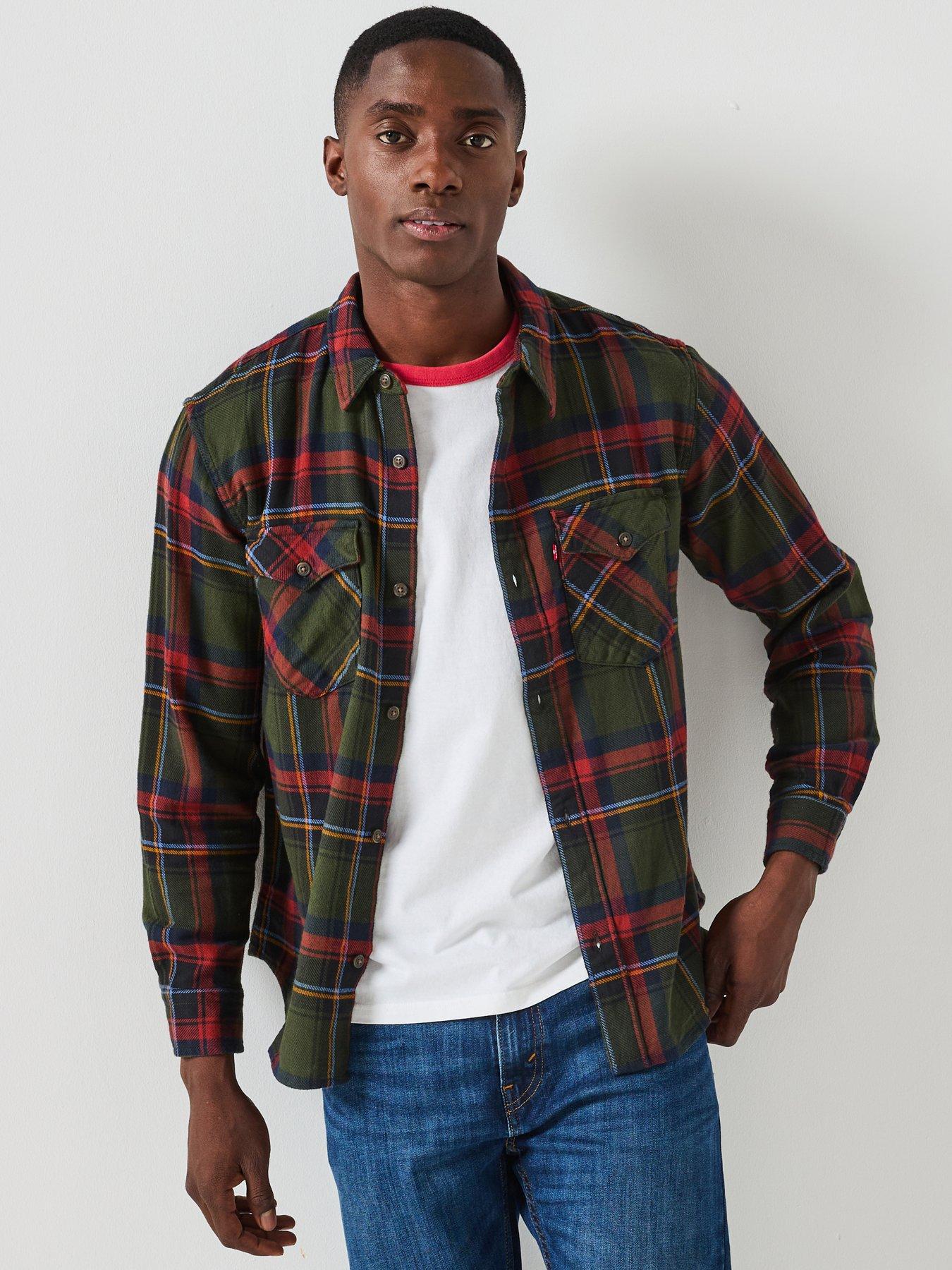 levis-relaxed-fit-western-button-down-gingham-shirt--red