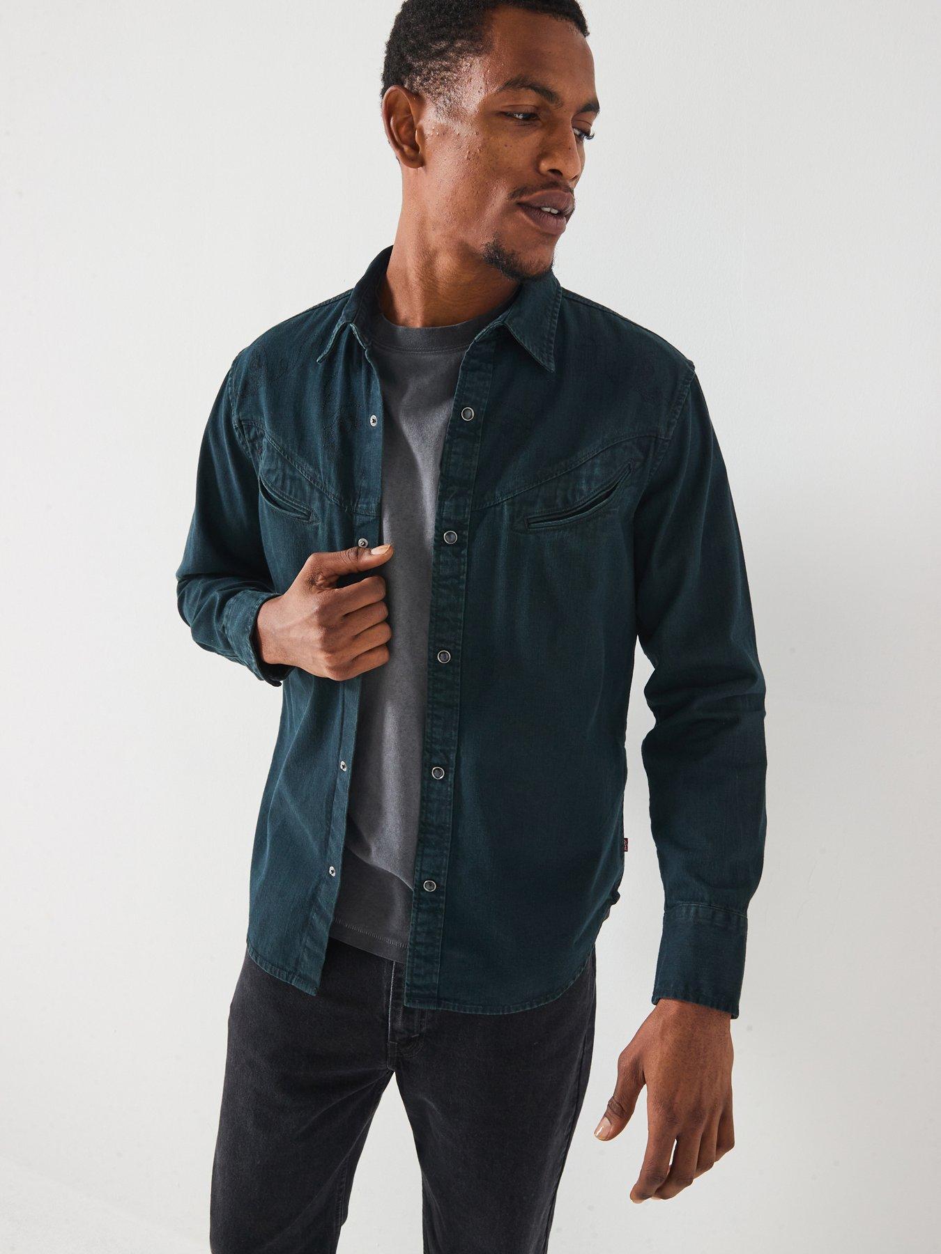 Image 1 of 6 of Levi's Smiley Denim Long Sleeve Shirt - Black