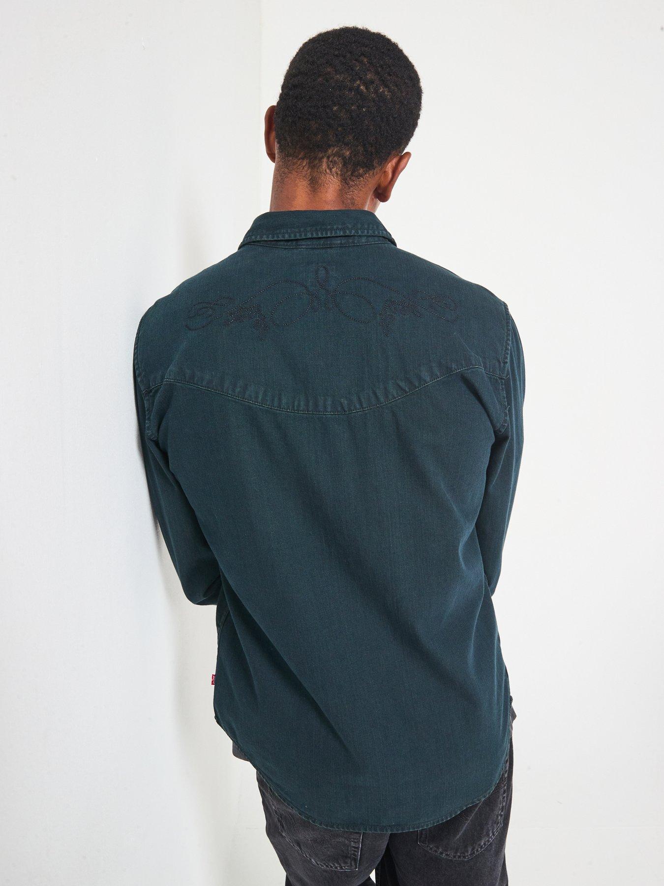 Image 2 of 6 of Levi's Smiley Denim Long Sleeve Shirt - Black
