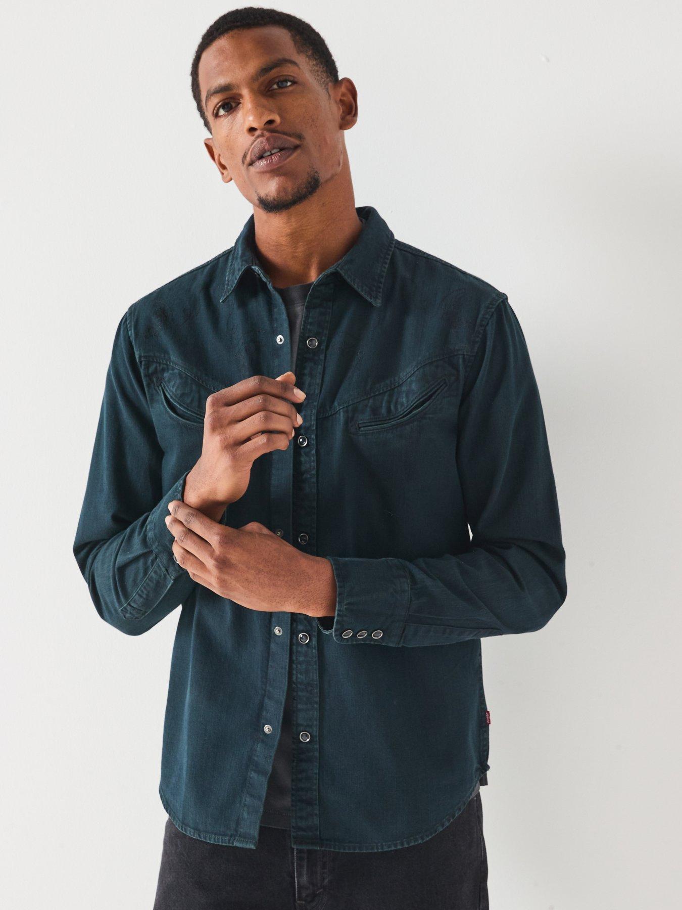 Image 6 of 6 of Levi's Smiley Denim Long Sleeve Shirt - Black