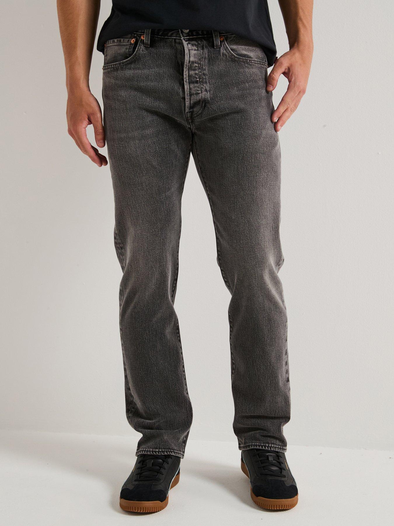 Image 1 of 6 of Levi's 501 Levis Original Straight Fit Jeans - Madison Zone - Grey