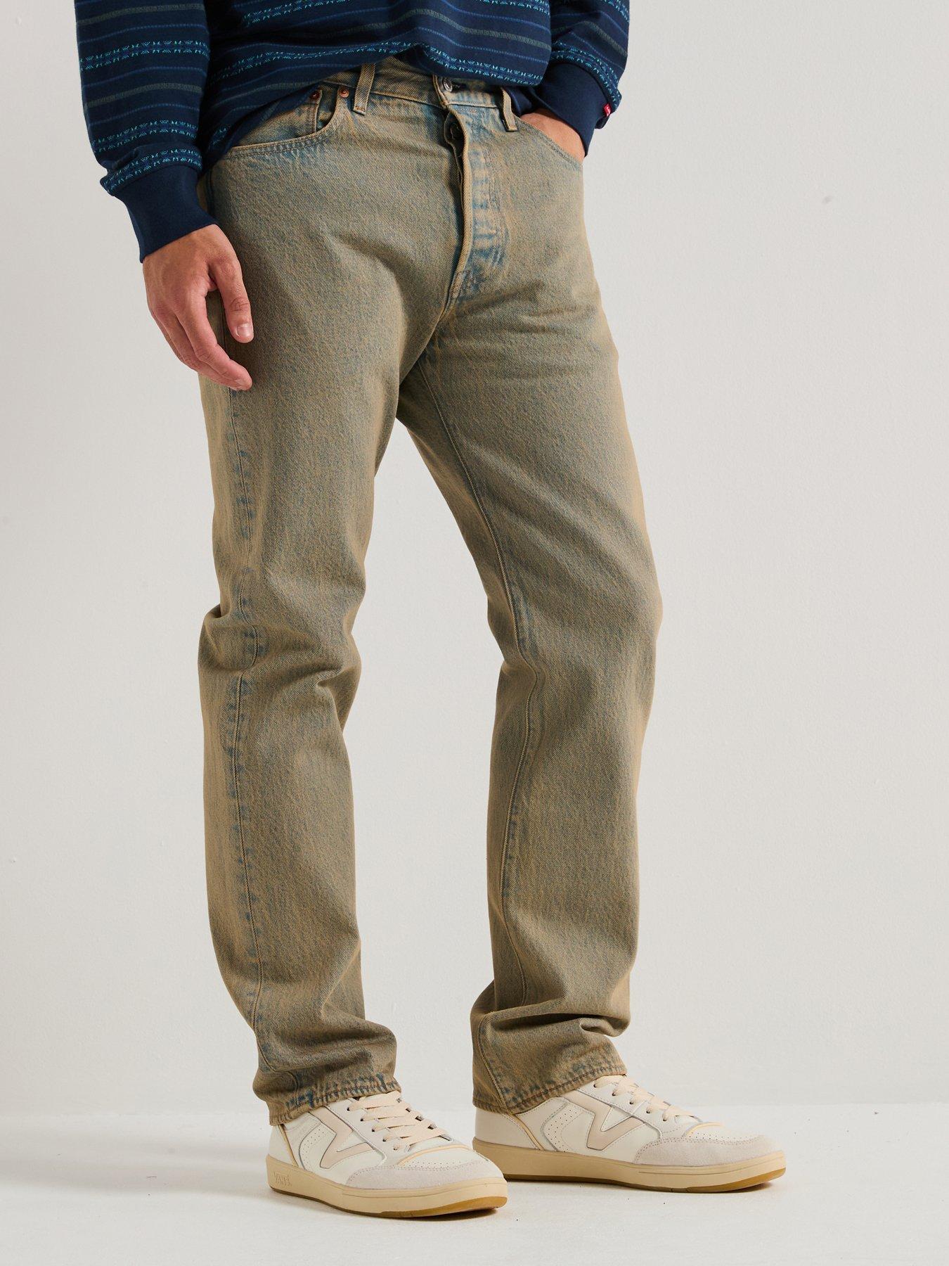 Levi's 501 Original Straight Fit Washed Jeans- Mannas Od- Beige Very