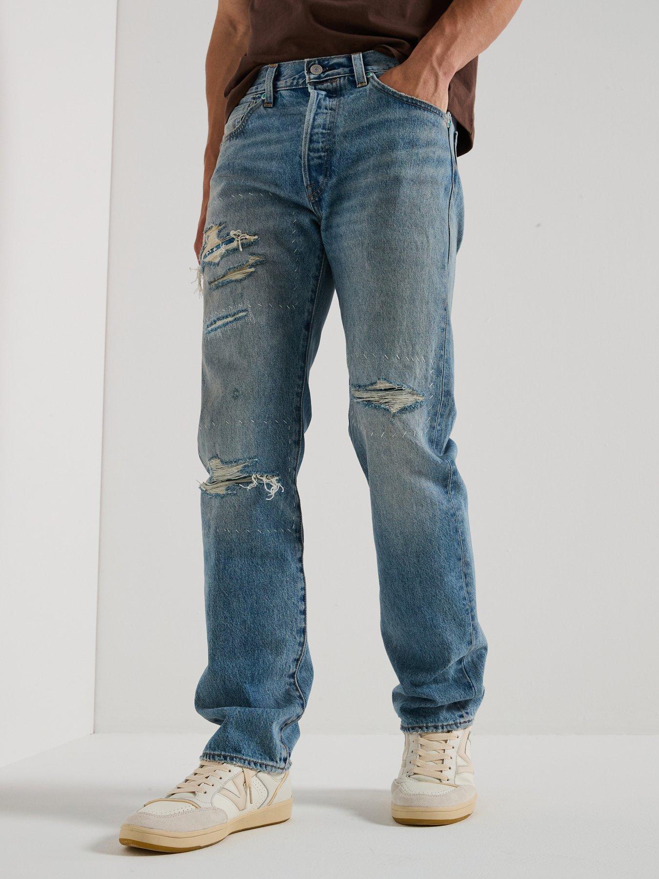 Levi's 501 Original Straight Fit Jeans - Turquise Rivet Dx Selv - Blue ...