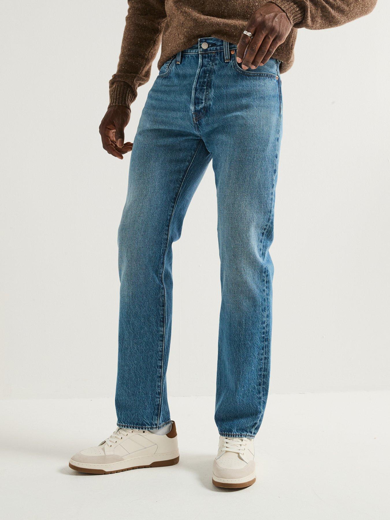 Levi's 501 Original Straight Fit Solucell Jeans, Blue, Size 34, Inside Leg Regular, Men