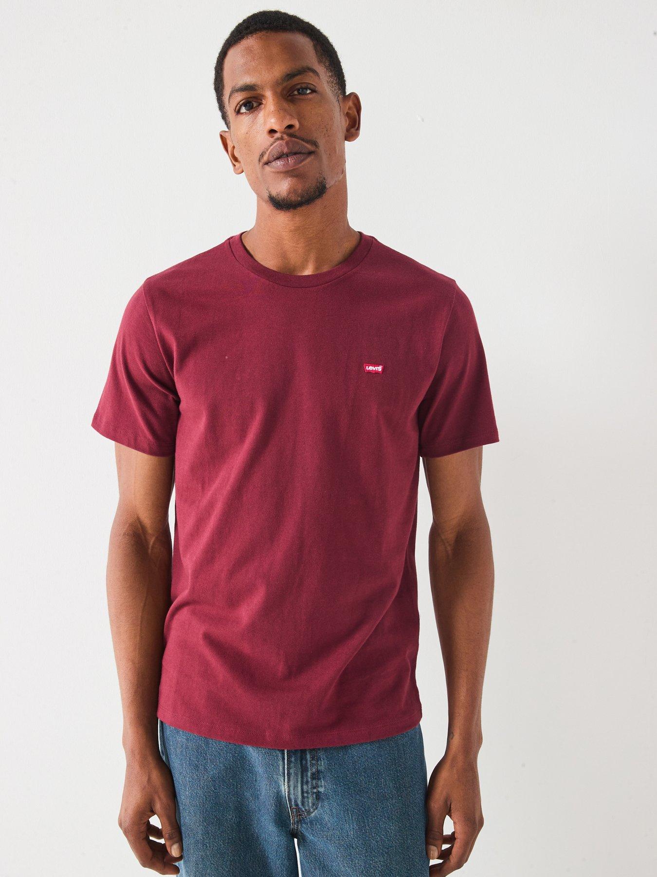 Levi'S Original Housemark Logo Short Sleeve T-Shirt- Dark Red &