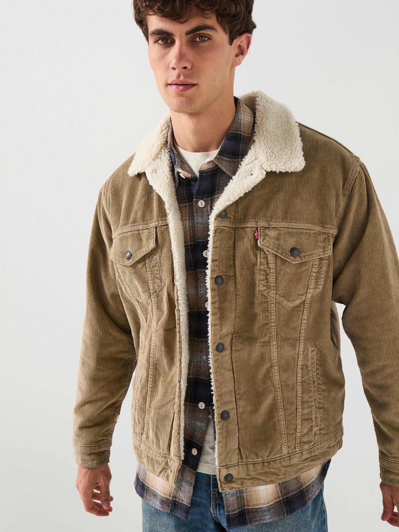 Levi's Levis Relaxed Fit Sherpa Corduroy Trucker Jacket - Beige