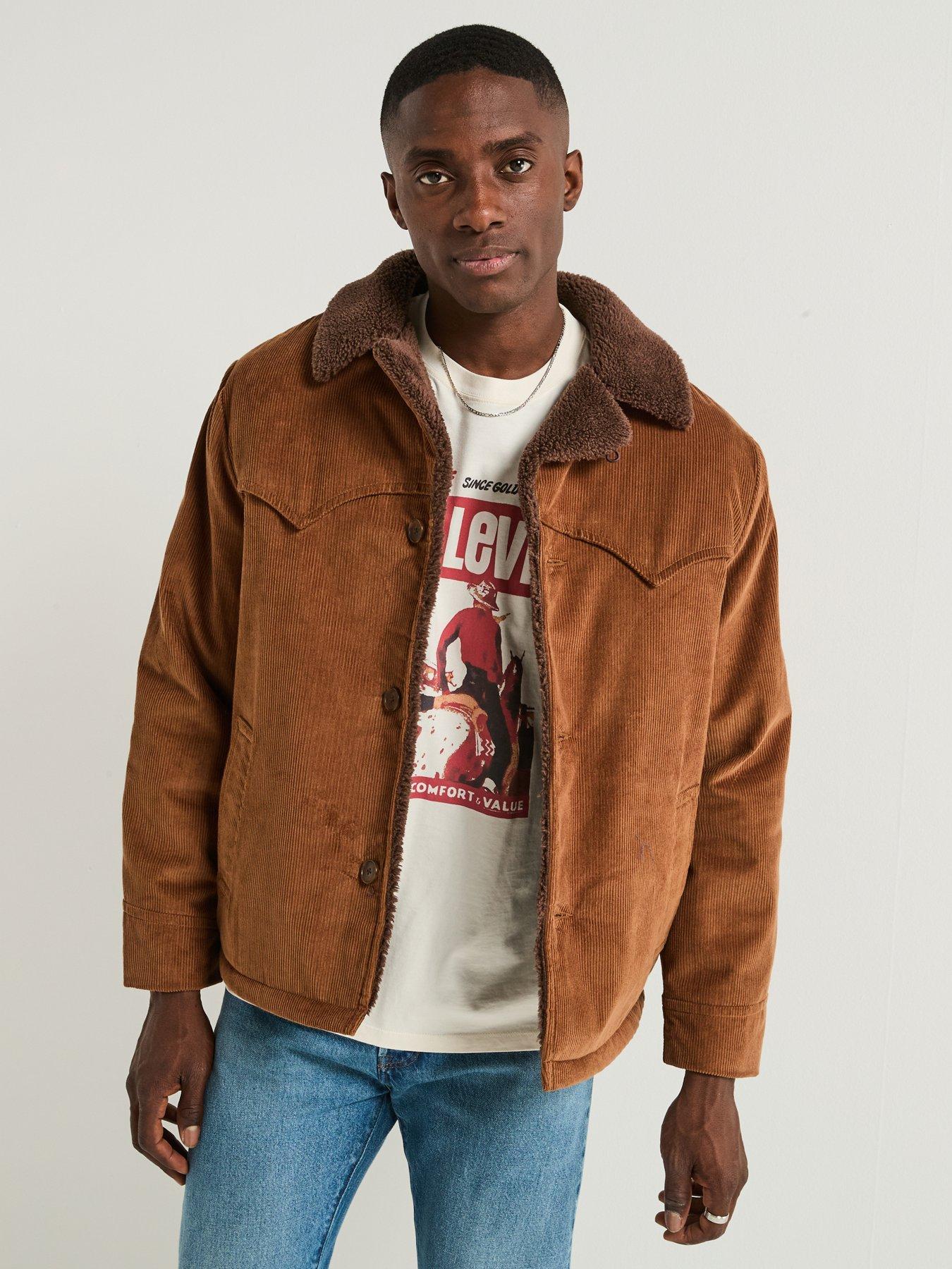 Levi's Durham Short Button Cord Jacket Brown Very