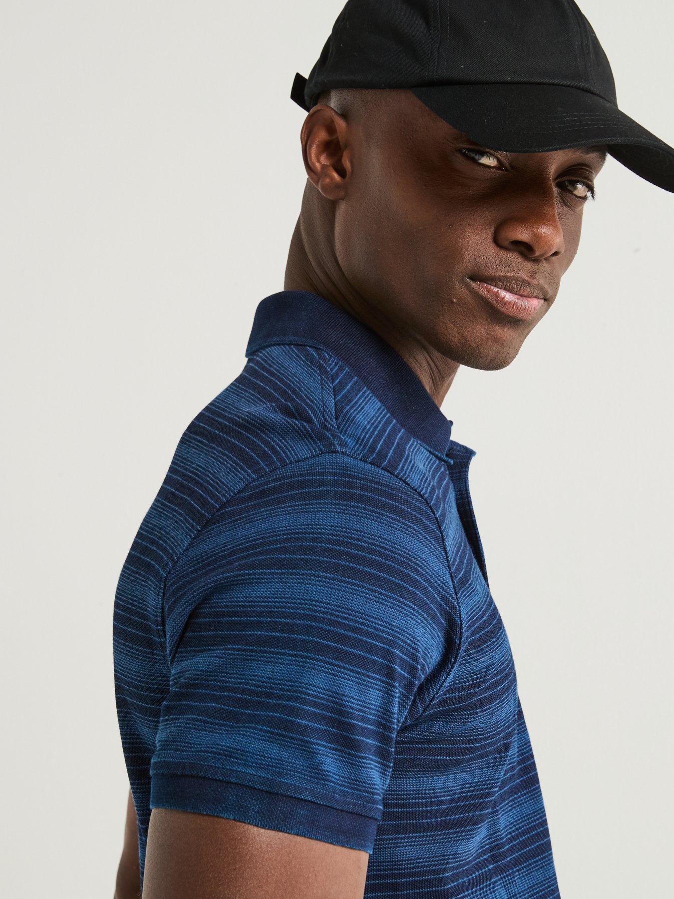 Image 5 of 6 of Levi's Housemark Logo Short Sleeve Striped Polo Shirt - Navy