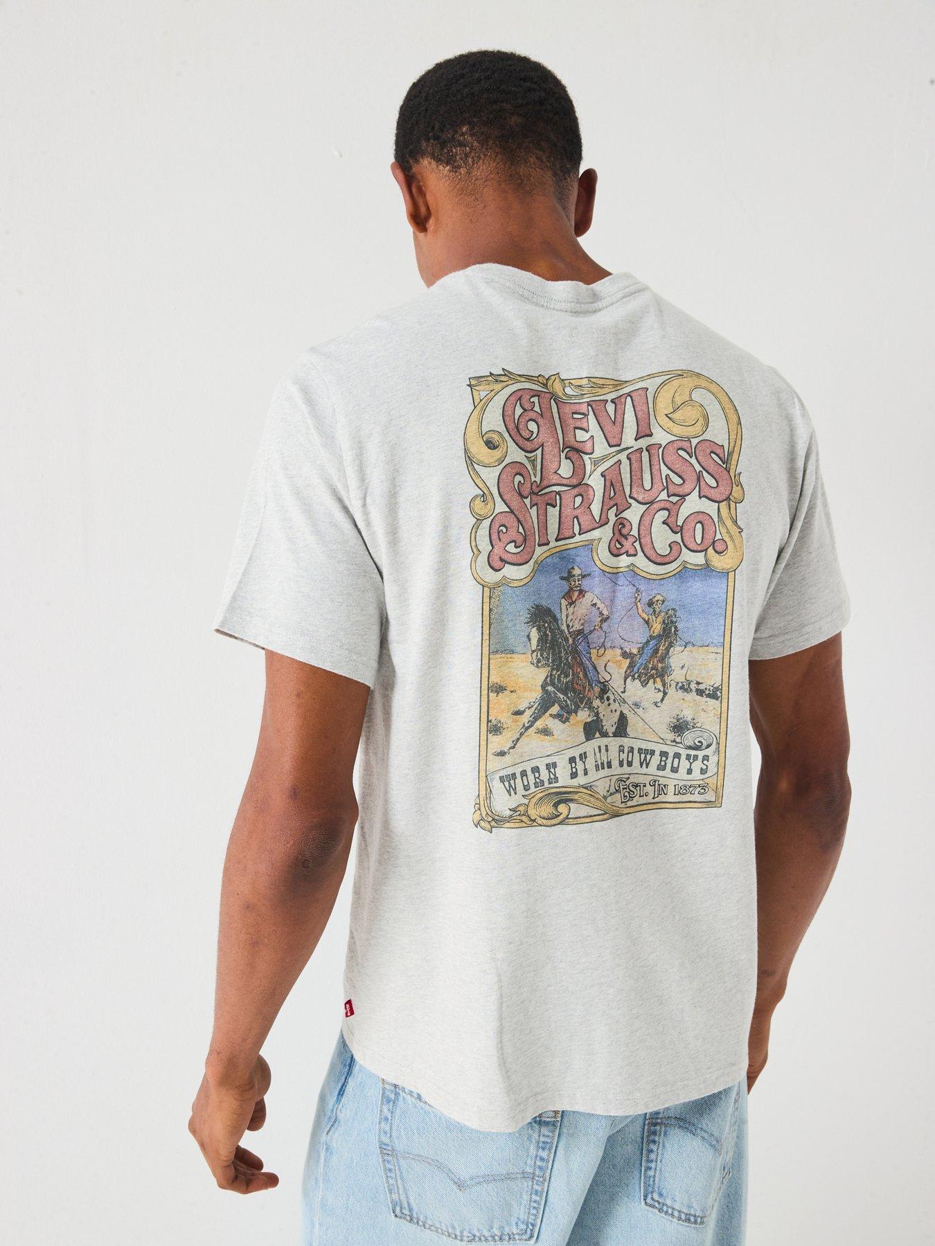 undefined Levi's Relaxed Fit Graphic Back Print Short Sleeve T-shirt- Grey