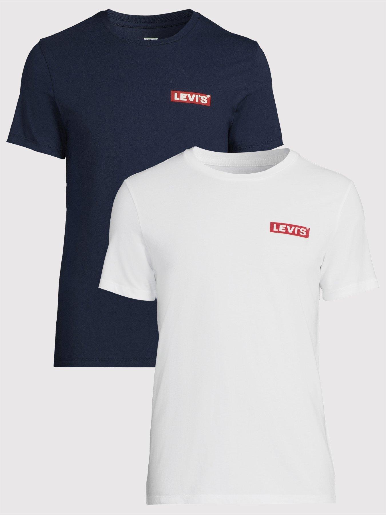 undefined Levis 2 Pack Logo Short Sleeve T-Shirt - Navy/White