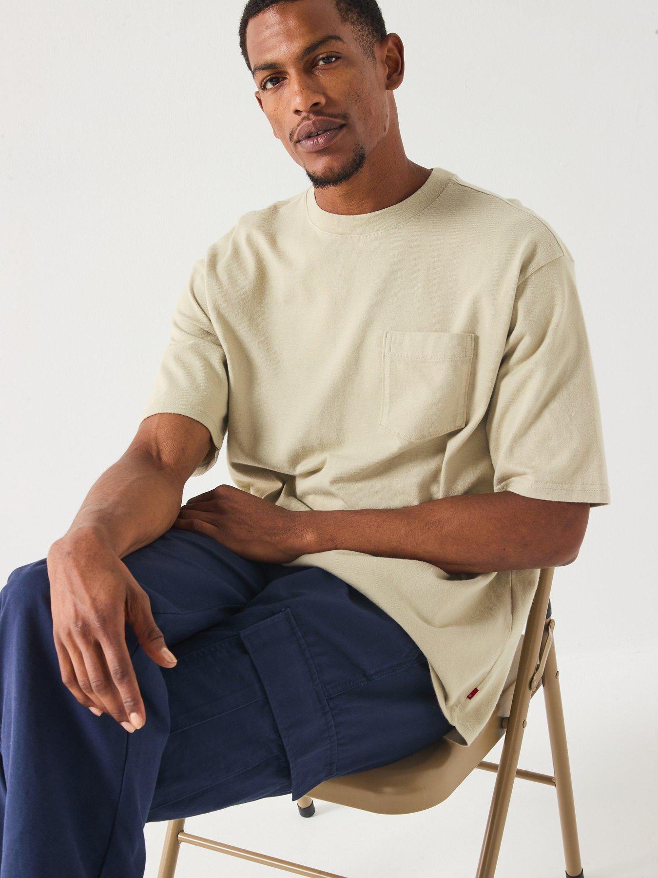 Image 6 of 6 of Levi's Short Sleeve Pocket T-Shirt- Beige