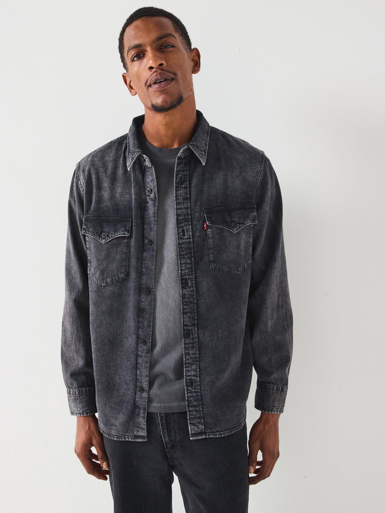 Levi's Relaxed Fit Denim Long Sleeve Shirt- Black