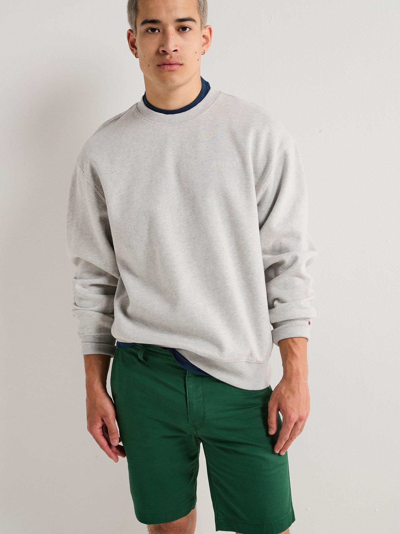 Levi's Authentic Relaxed Graphic Crew Sweat Top, Grey, Size S, Men