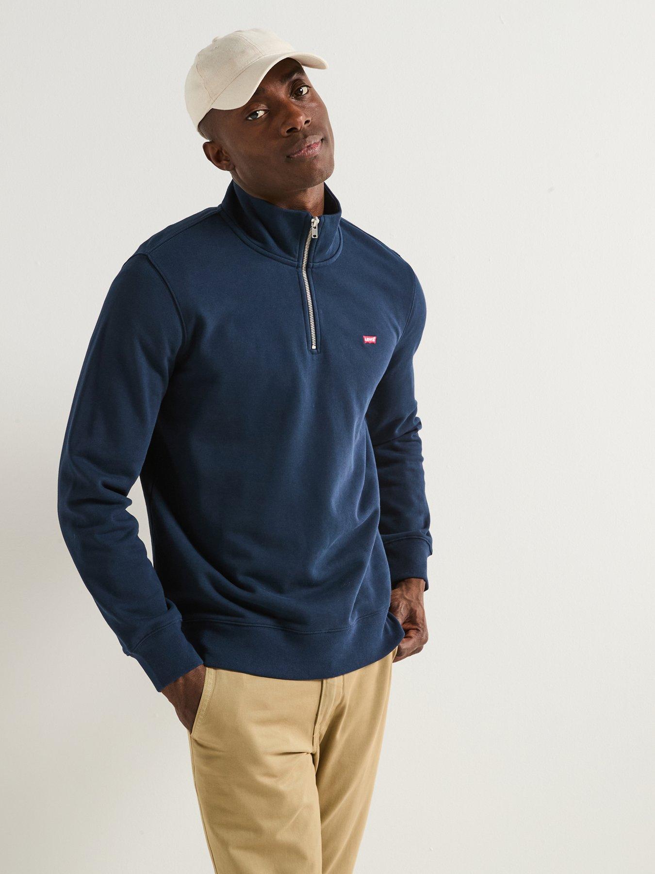 Levi's Original Hallmark Logo 1/4 Zip Sweat Top - Navy