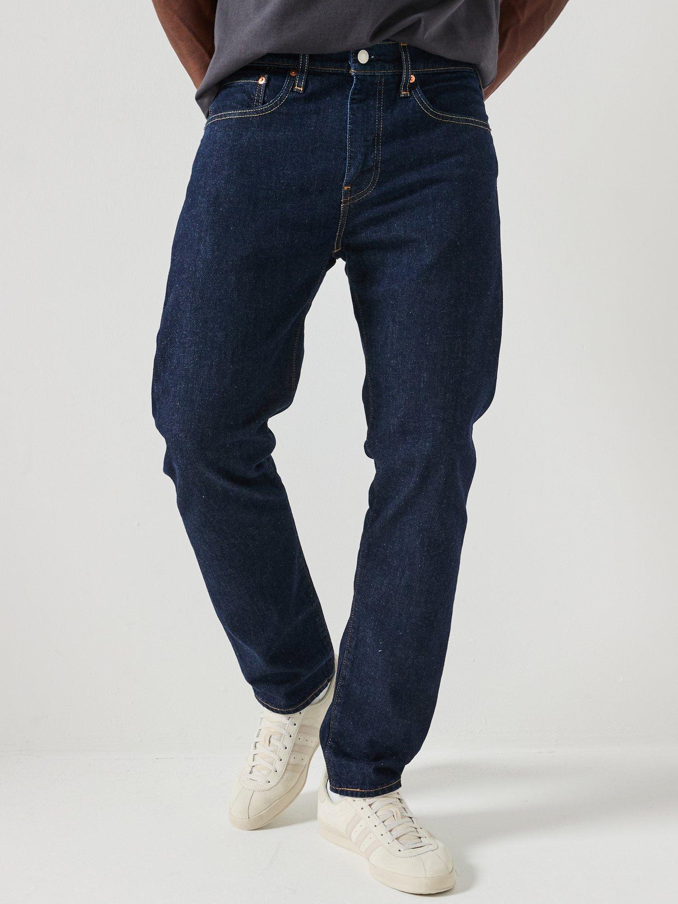 Levi's 502 Tapered Fit Jeans, Dark Blue, Size 34, Inside Leg Regular, Men