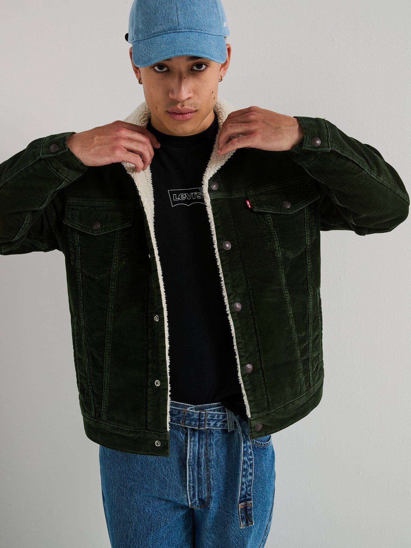 Image 1 of 6 of Levi's Relaxed Fit Sherpa Trucker Jacket- Green