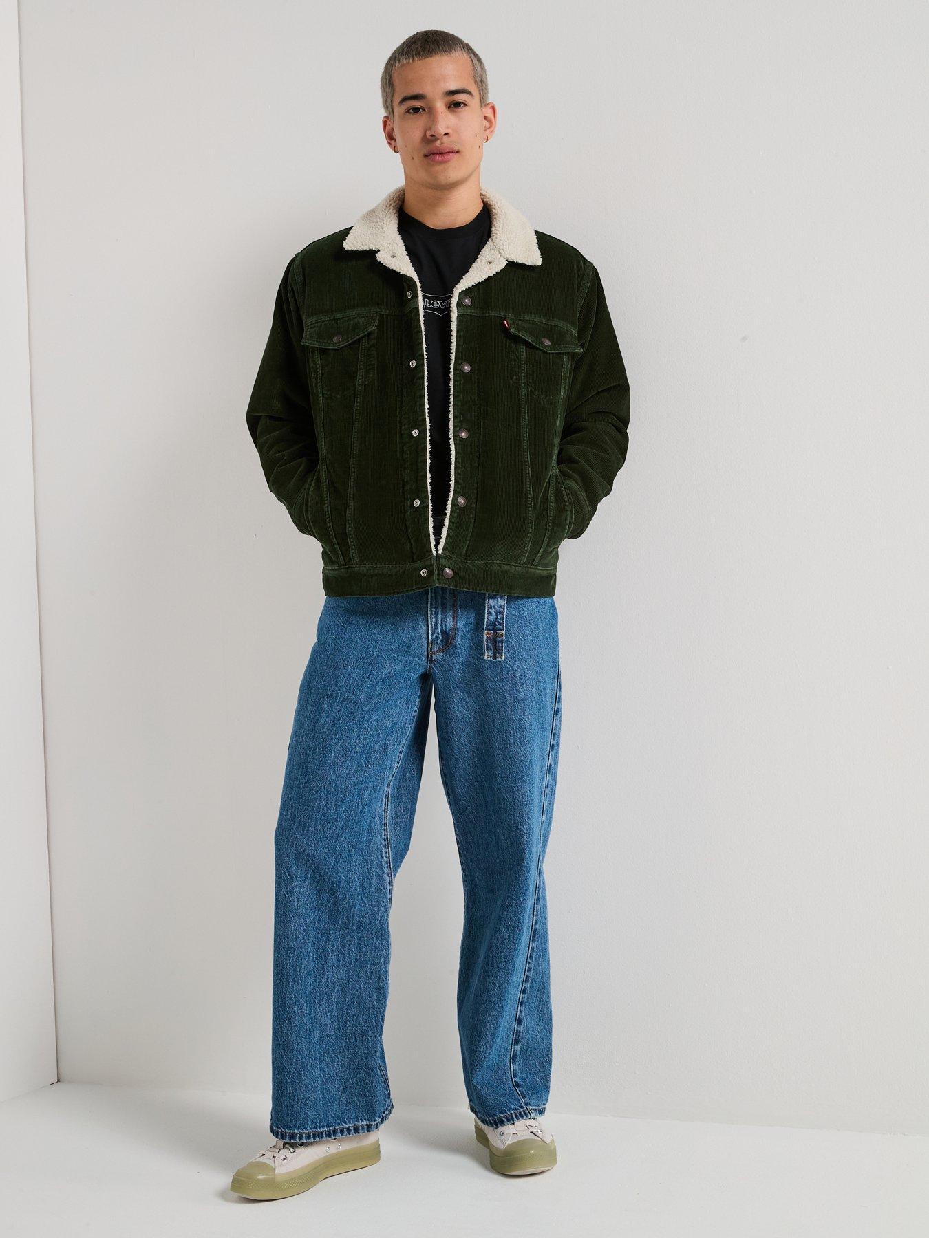 Image 3 of 6 of Levi's Relaxed Fit Sherpa Trucker Jacket- Green