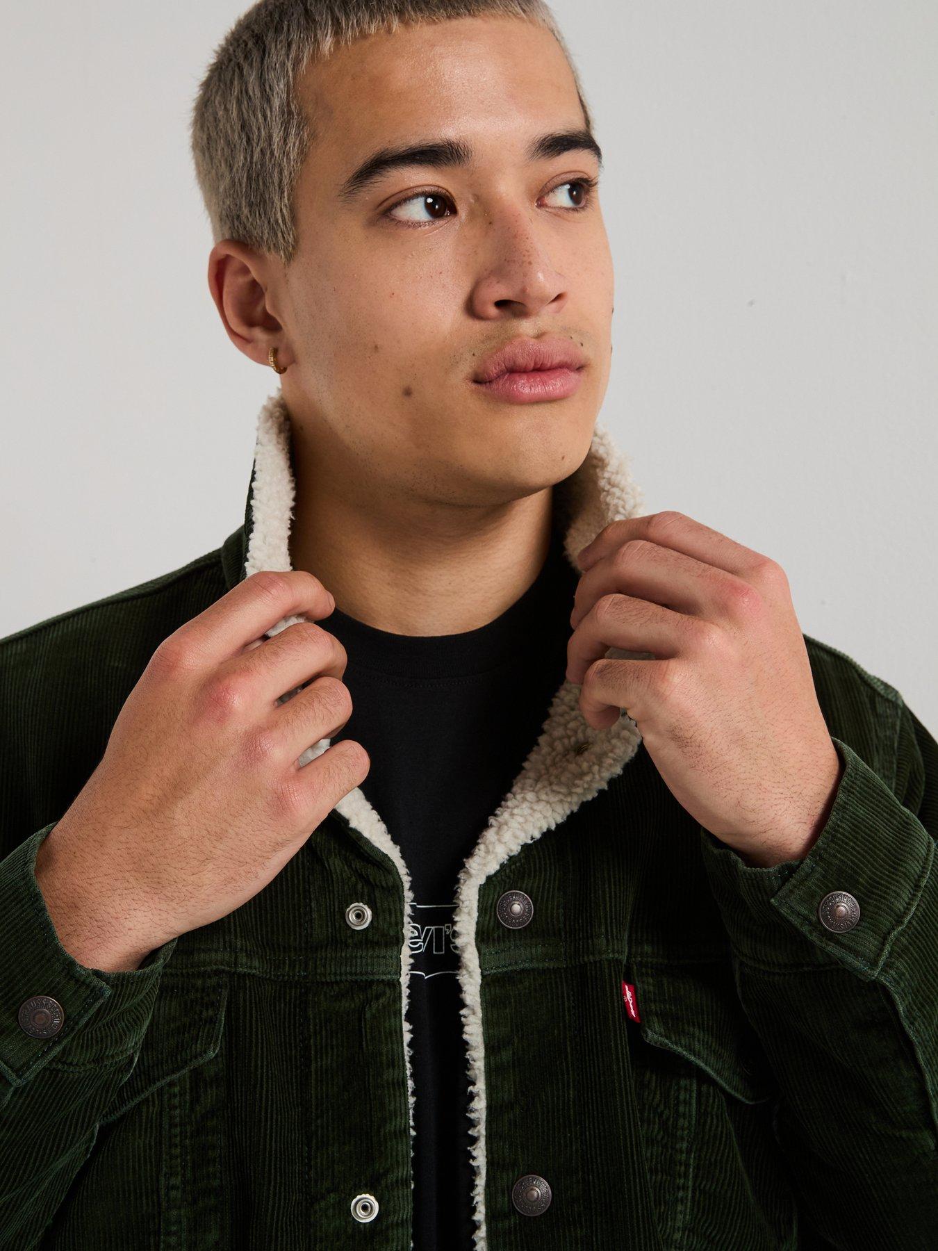 Image 4 of 6 of Levi's Relaxed Fit Sherpa Trucker Jacket- Green