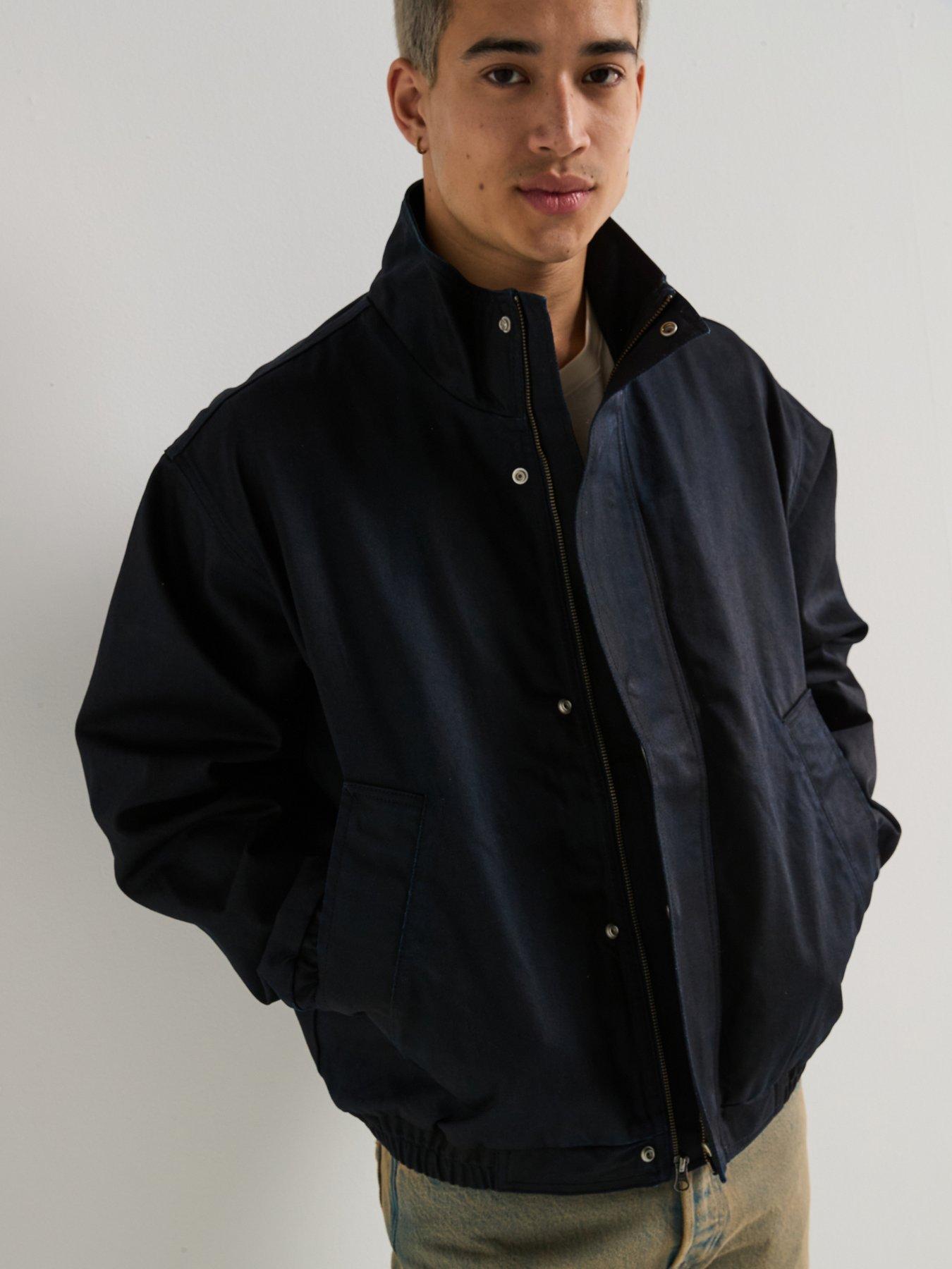 undefined Highland Park Coated Oversized Bomber Jacket- Black
