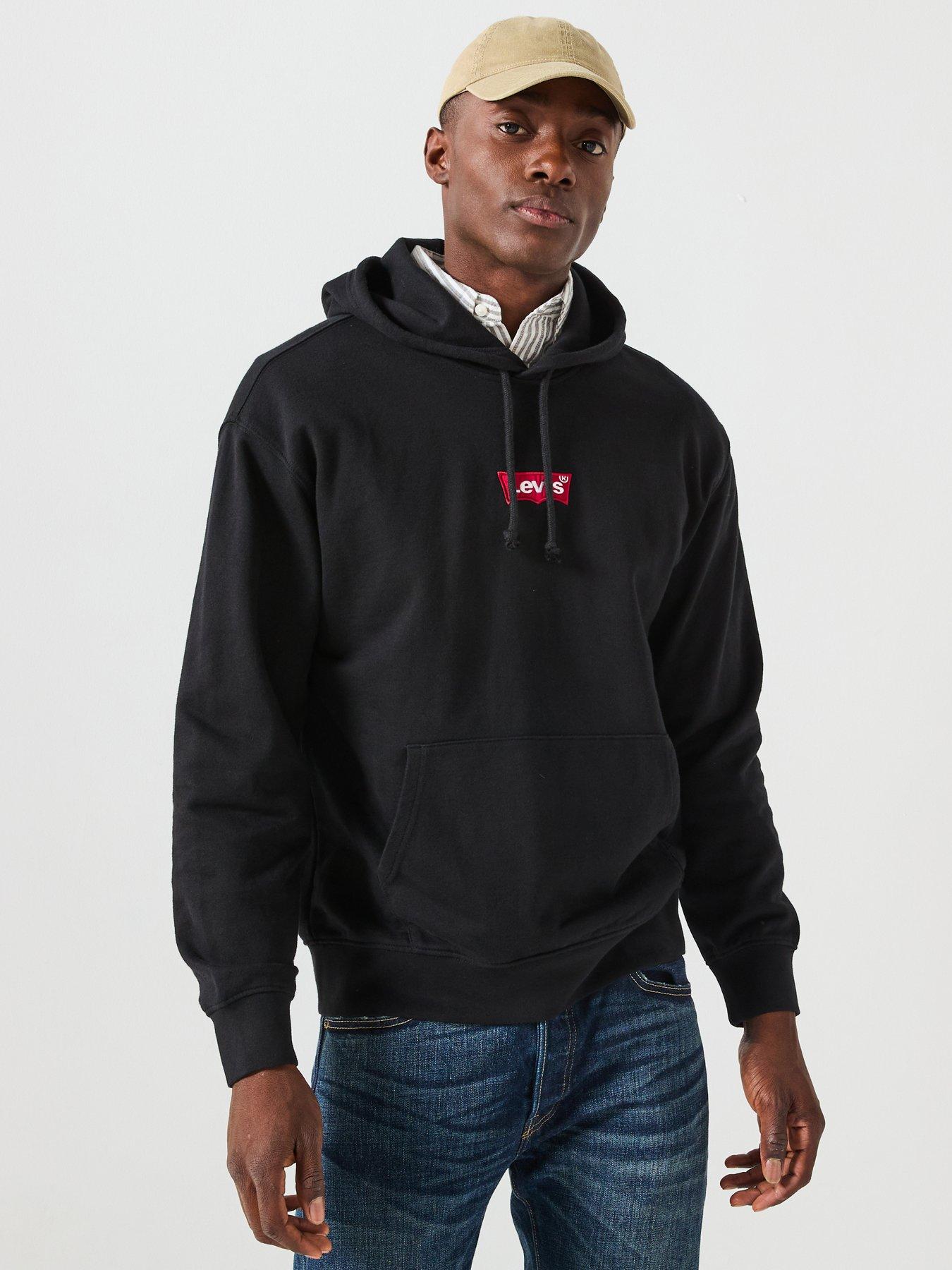 undefined Relaxed Back Graphic Fleece Logo Hoodie - Black