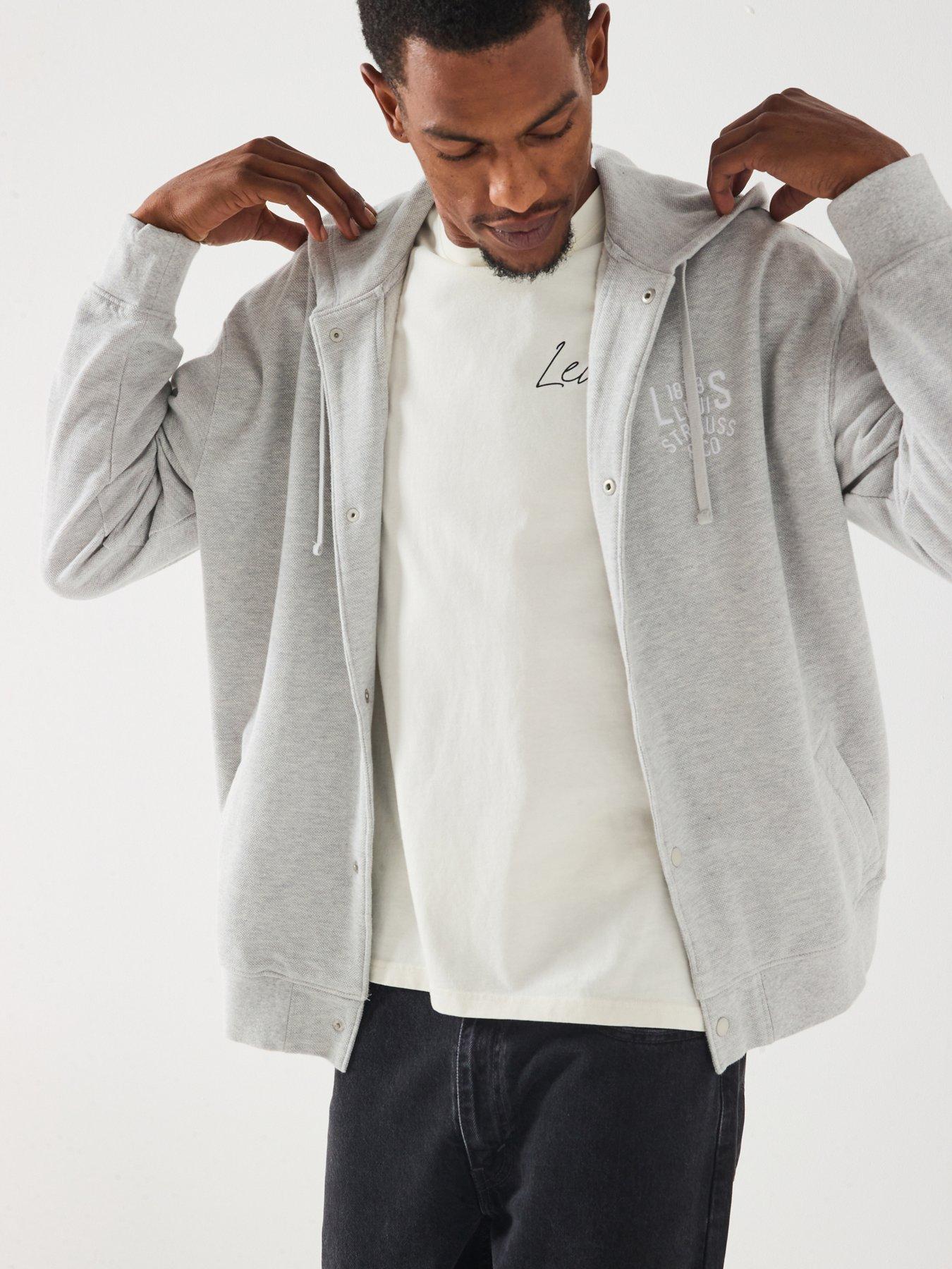Levi's Drawstring Button Down Hoodie- Grey