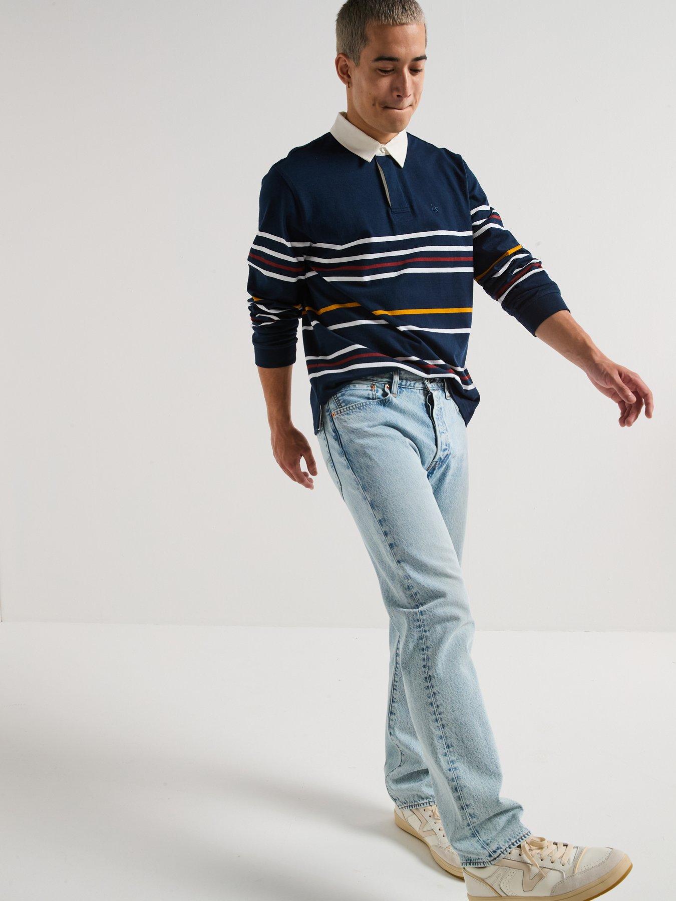 Levi's Union Long Sleeve Striped Rugby Polo Shirt Navy Very