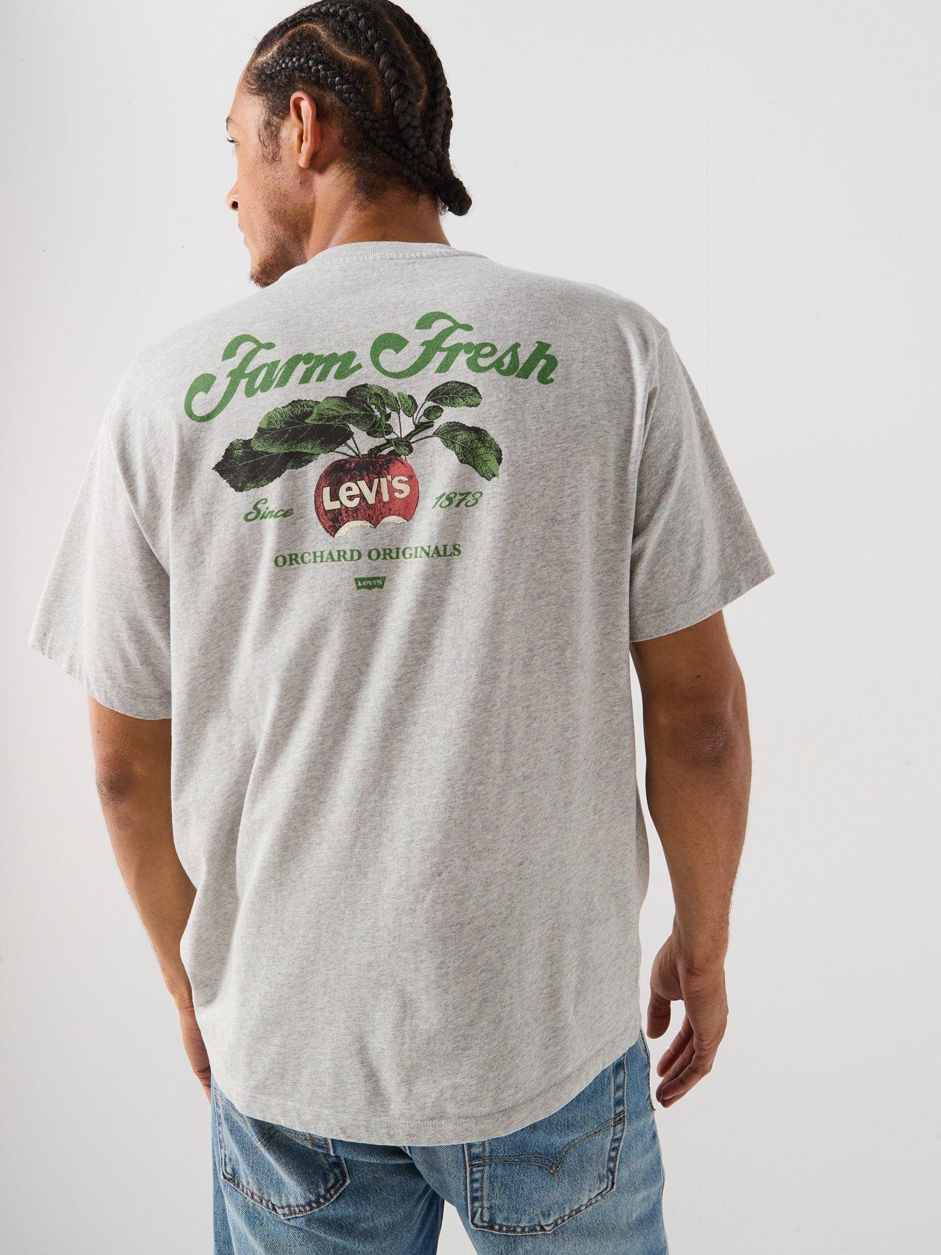 undefined Vintage Fit Graphic Print Short Sleeve T-Shirt - Grey