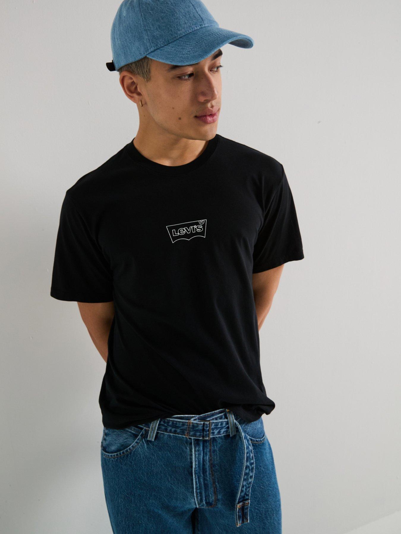undefined Relaxed Fit Logo Print Short Sleeve T-Shirt- Black
