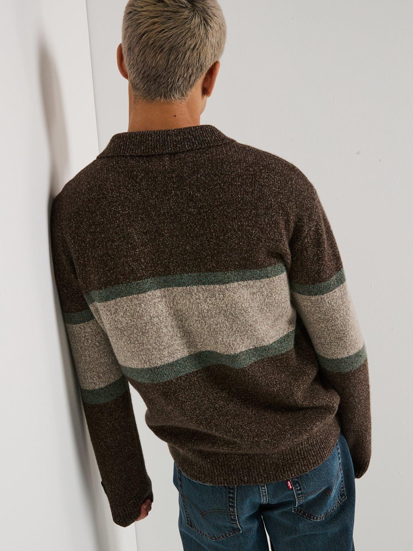 Image 2 of 6 of Levi's Redwood Rugby Stripe Knitted Jumper - Brown