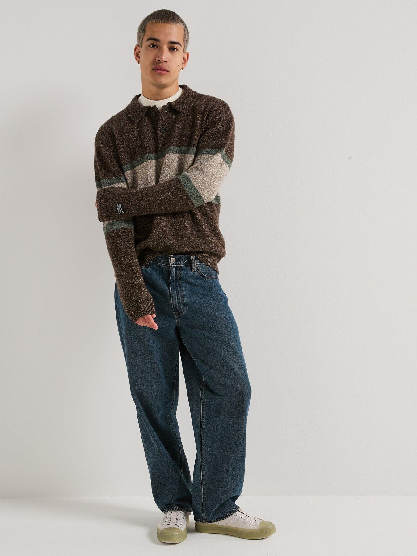 Image 3 of 6 of Levi's Redwood Rugby Stripe Knitted Jumper - Brown