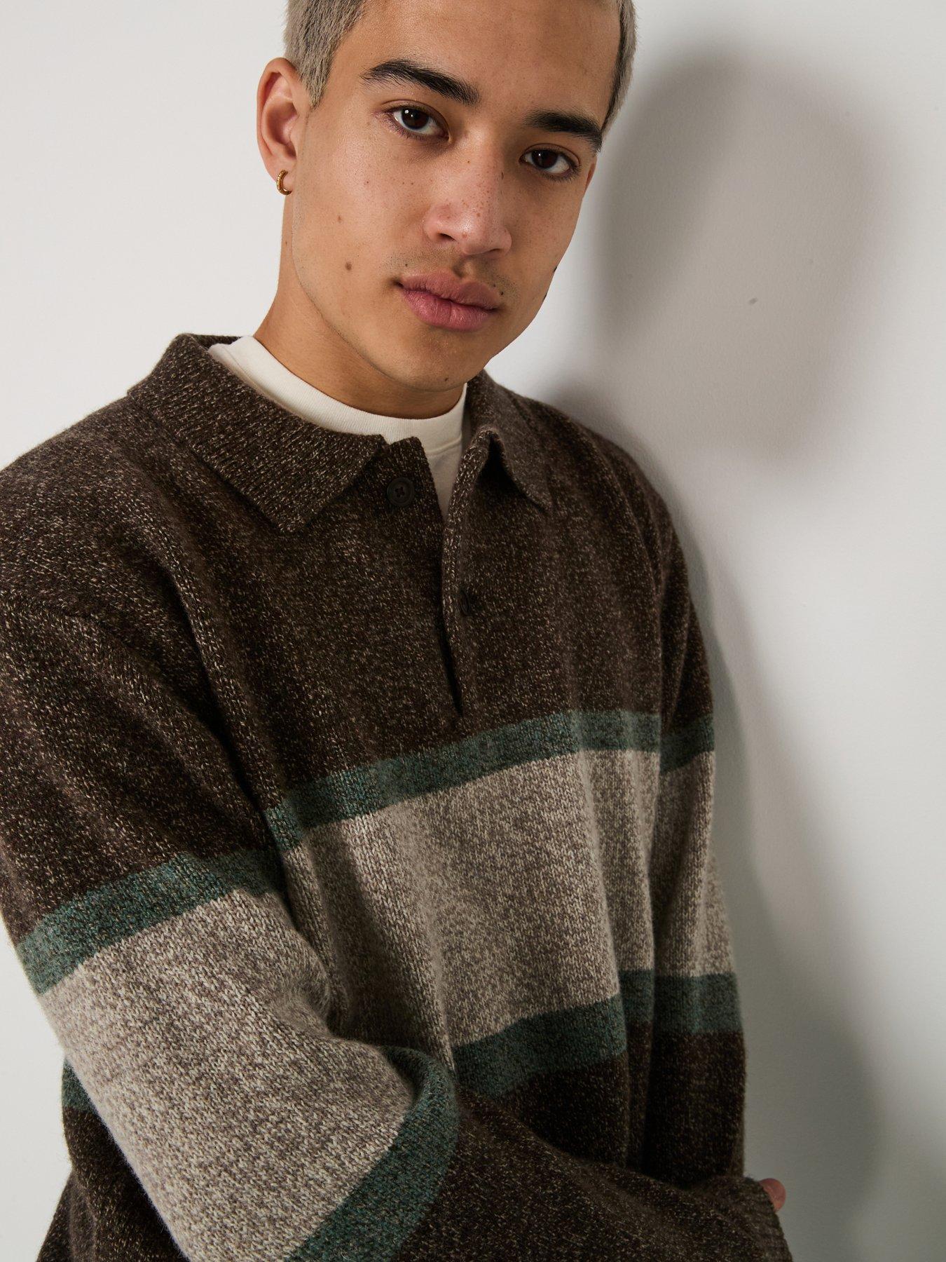 Image 4 of 6 of Levi's Redwood Rugby Stripe Knitted Jumper - Brown