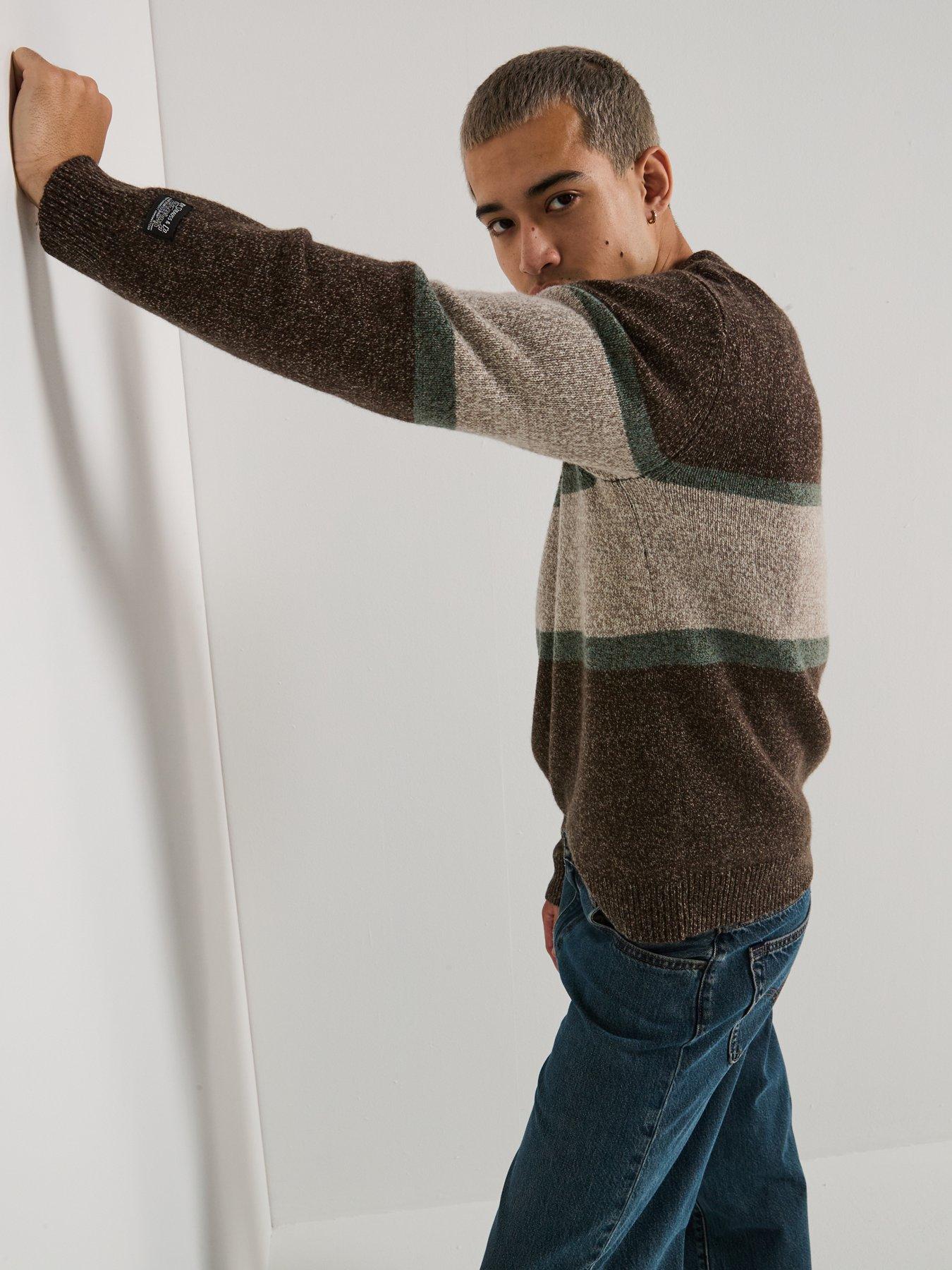 Image 5 of 6 of Levi's Redwood Rugby Stripe Knitted Jumper - Brown