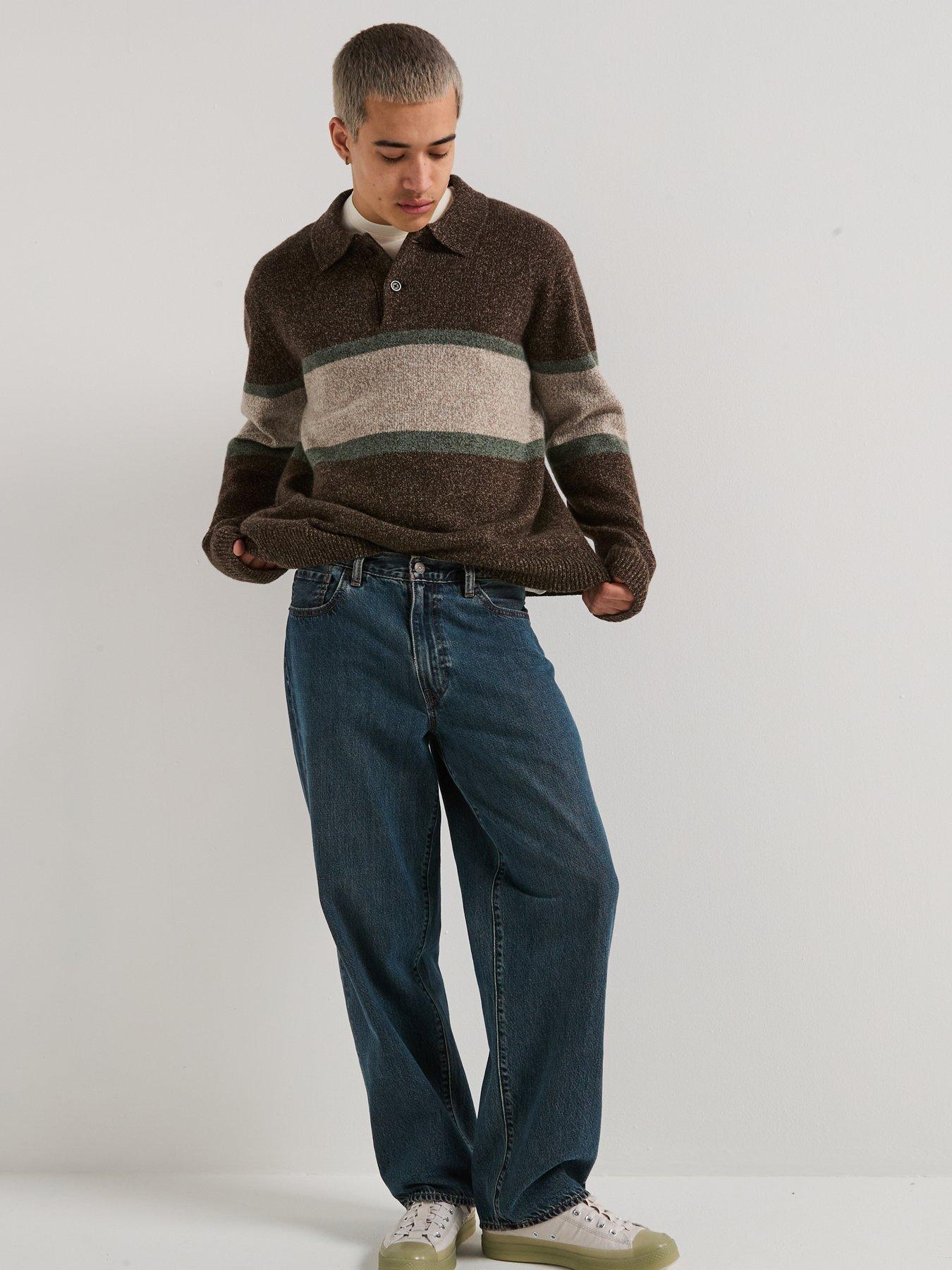 Image 6 of 6 of Levi's Redwood Rugby Stripe Knitted Jumper - Brown