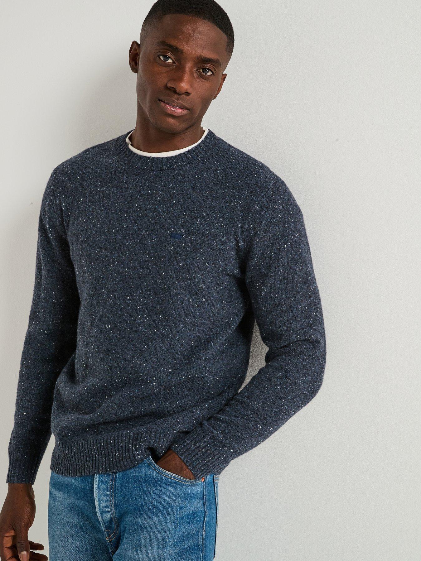 Levi's Original Housemark Logo Knitted Jumper- Dark Blue, Dark Blue, Size S, Men