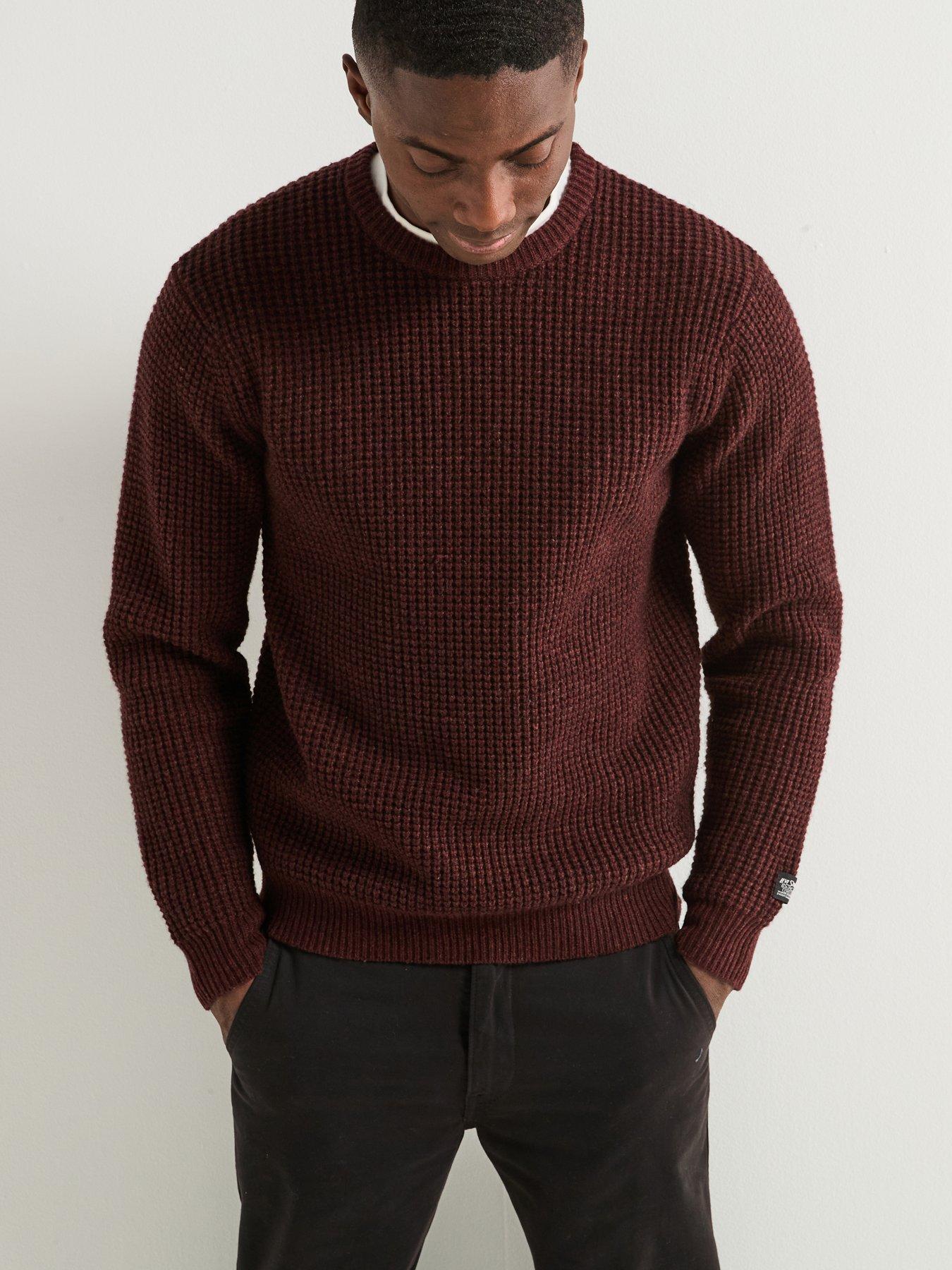 Levi's Presidio Crew Waffle Knitted Jumper - Burgundy