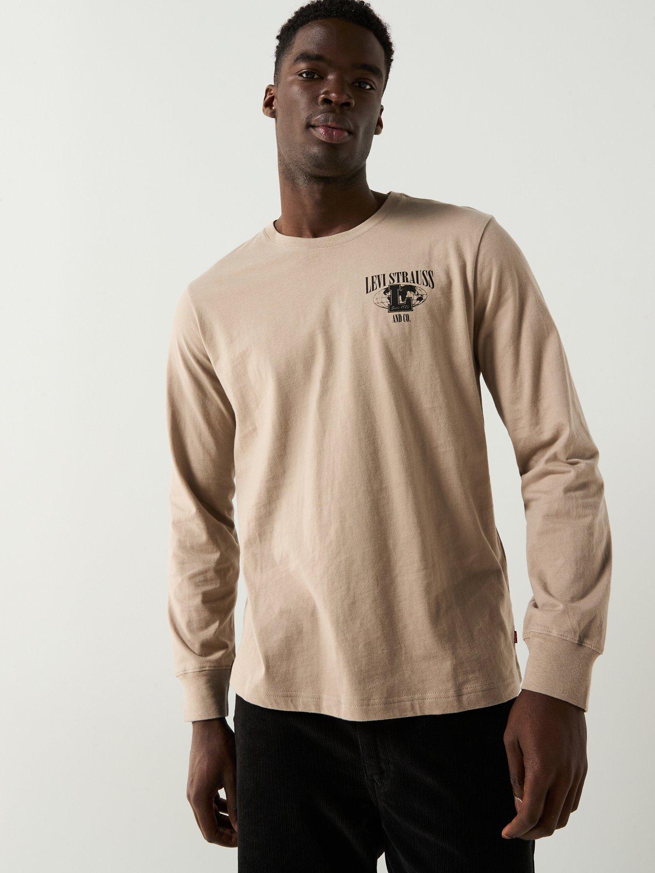 Levi's Authentic Graphic Back Print Long Sleeve T-Shirt- Brown