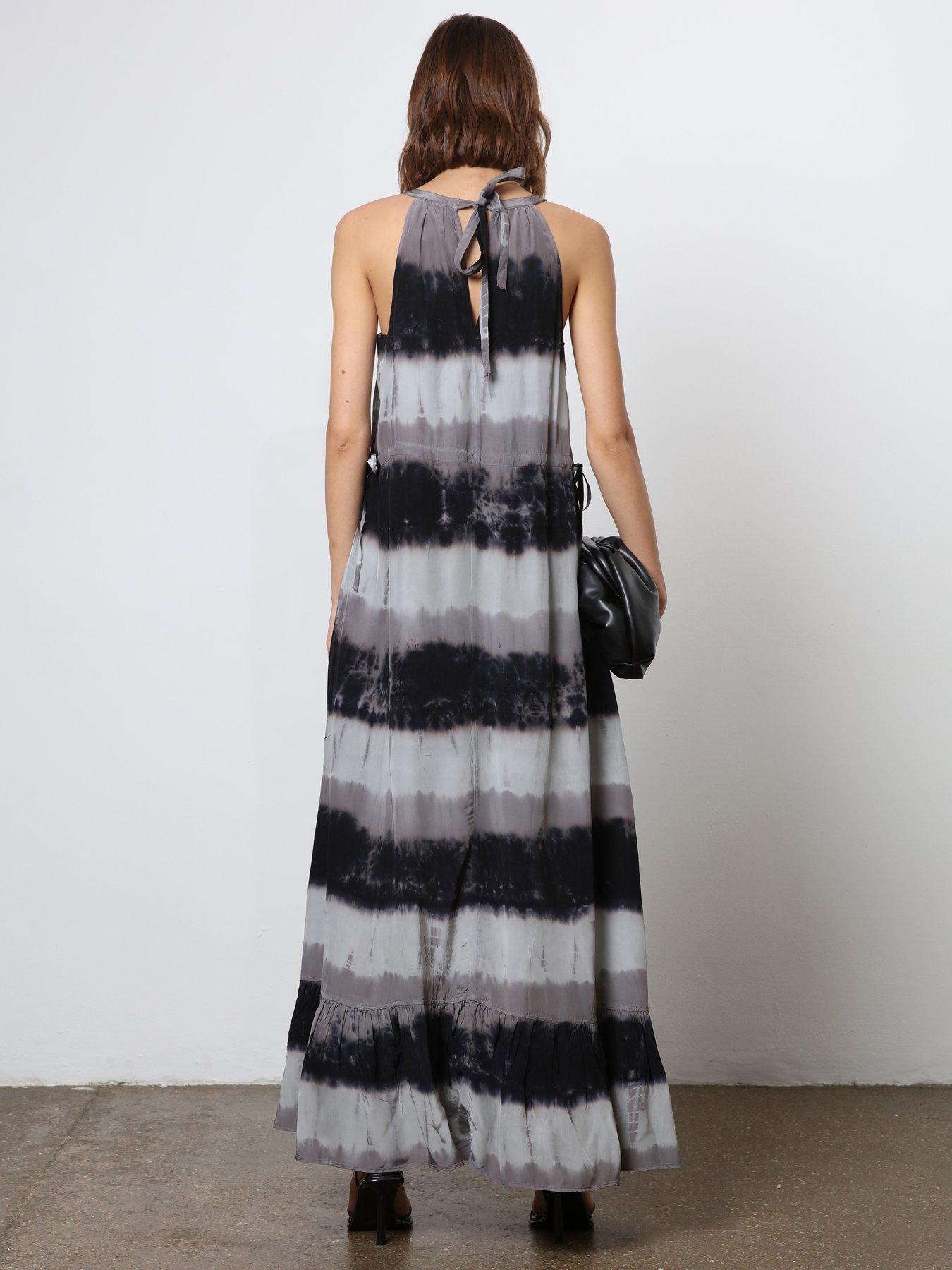Religion Unknown Maxi Dress In Tie Dye Stripe - Black | Very