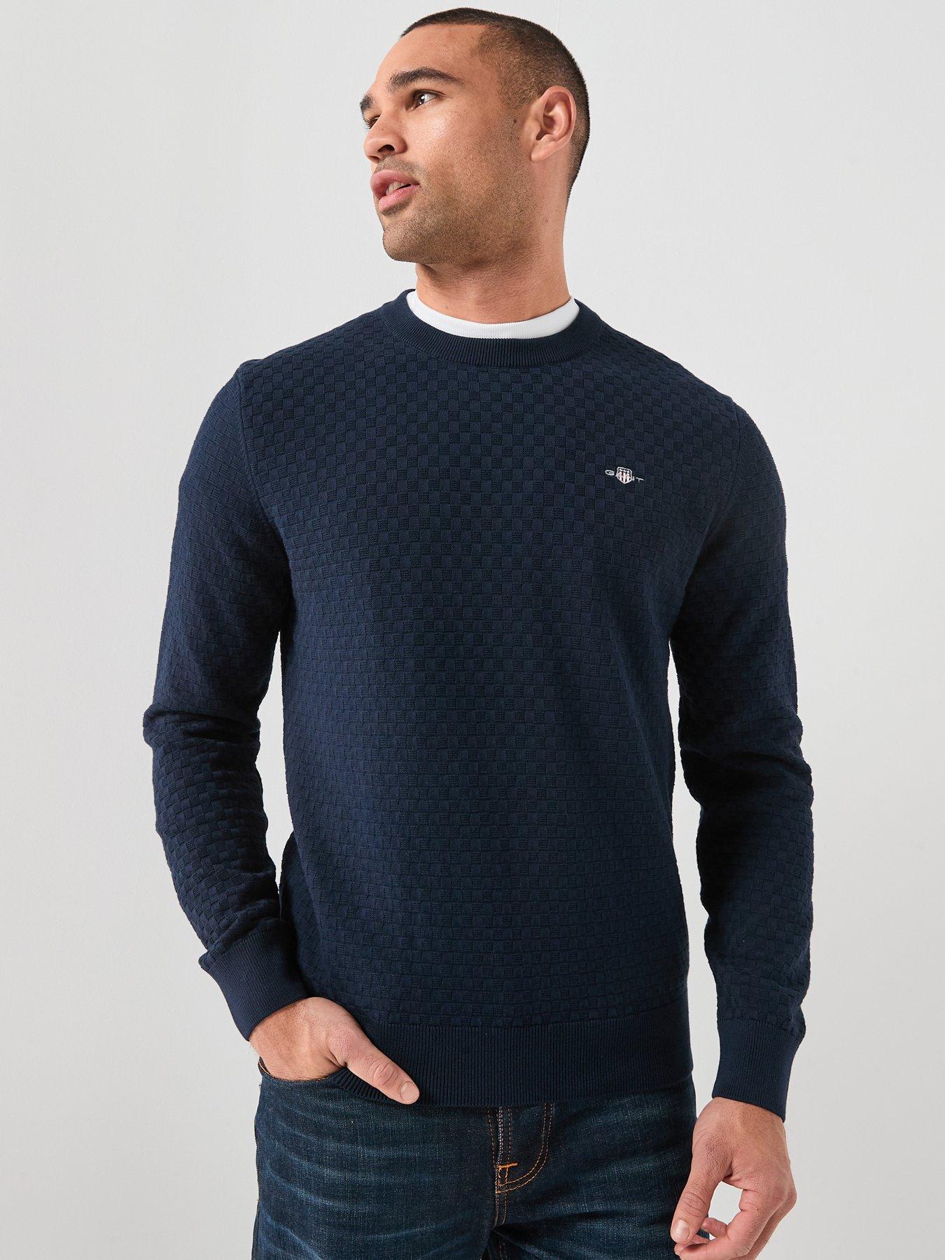 gant-micro-textured-crew-knitted-jumper-navy