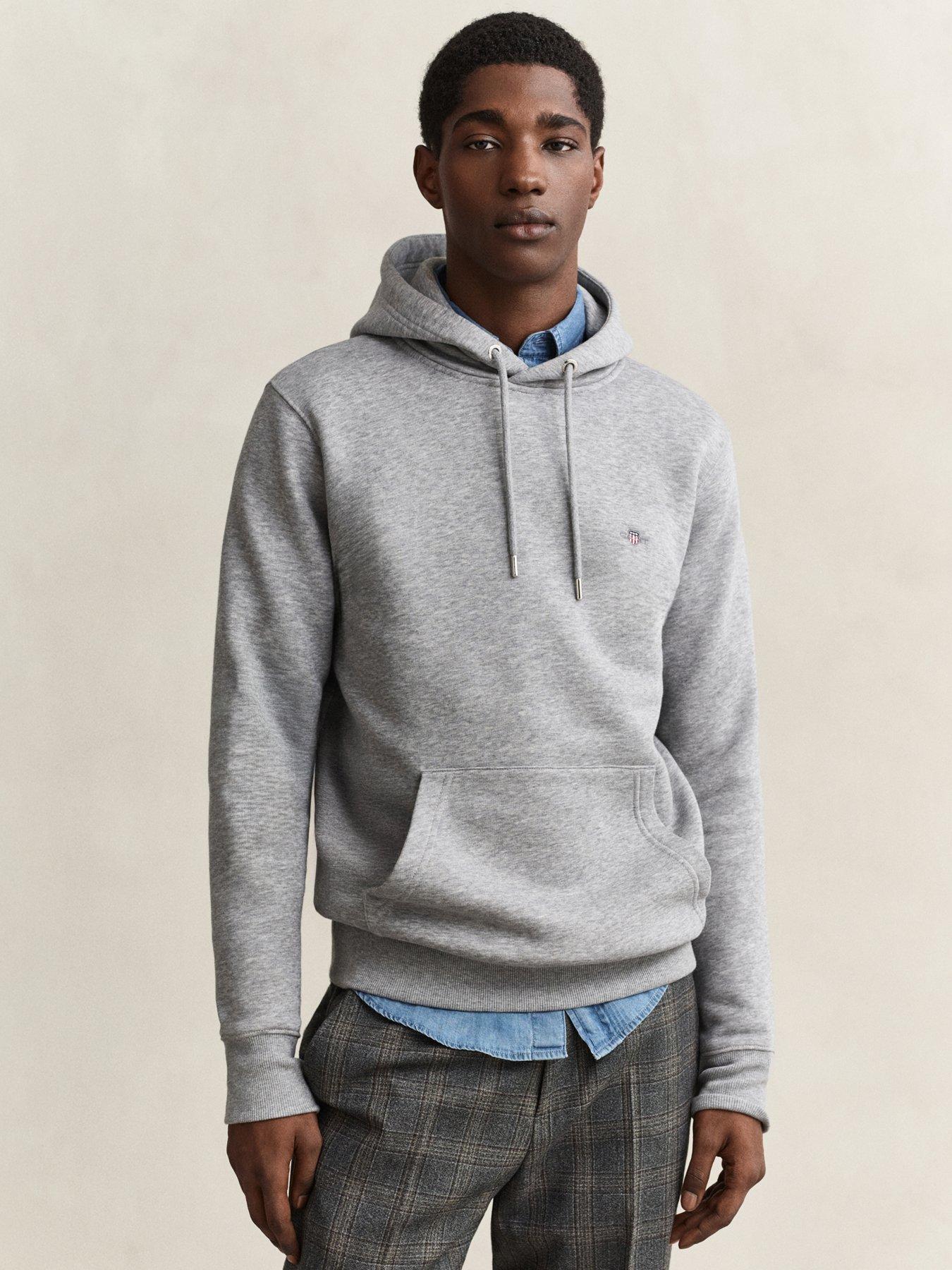Gant - Men's - Pullover Hoodie - Shield Logo - Regular Fit - Grey - Image 3