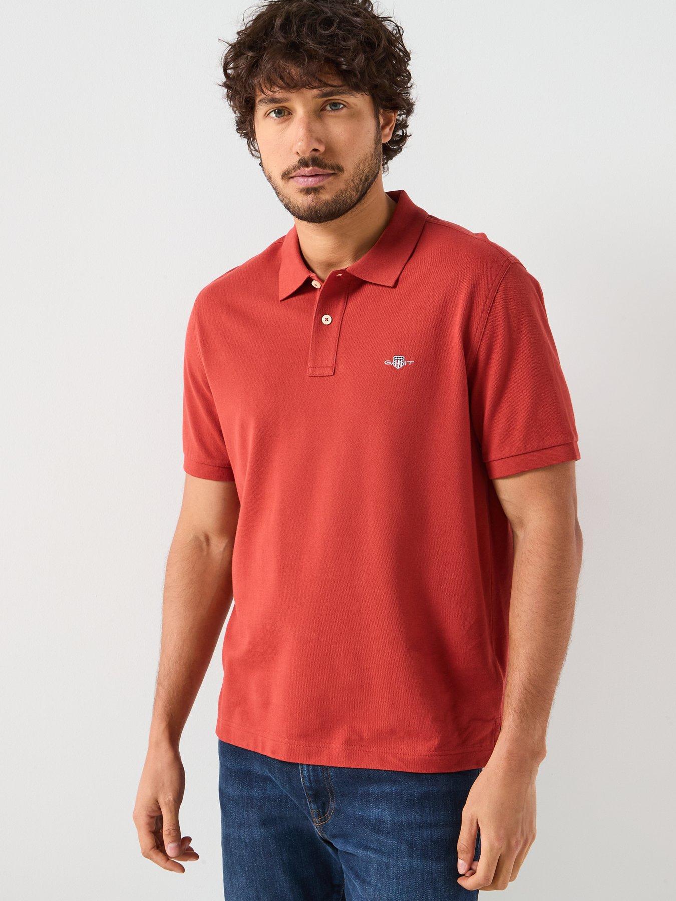 GANT Regular Fit Shield Pique Polo Shirt - Orange
