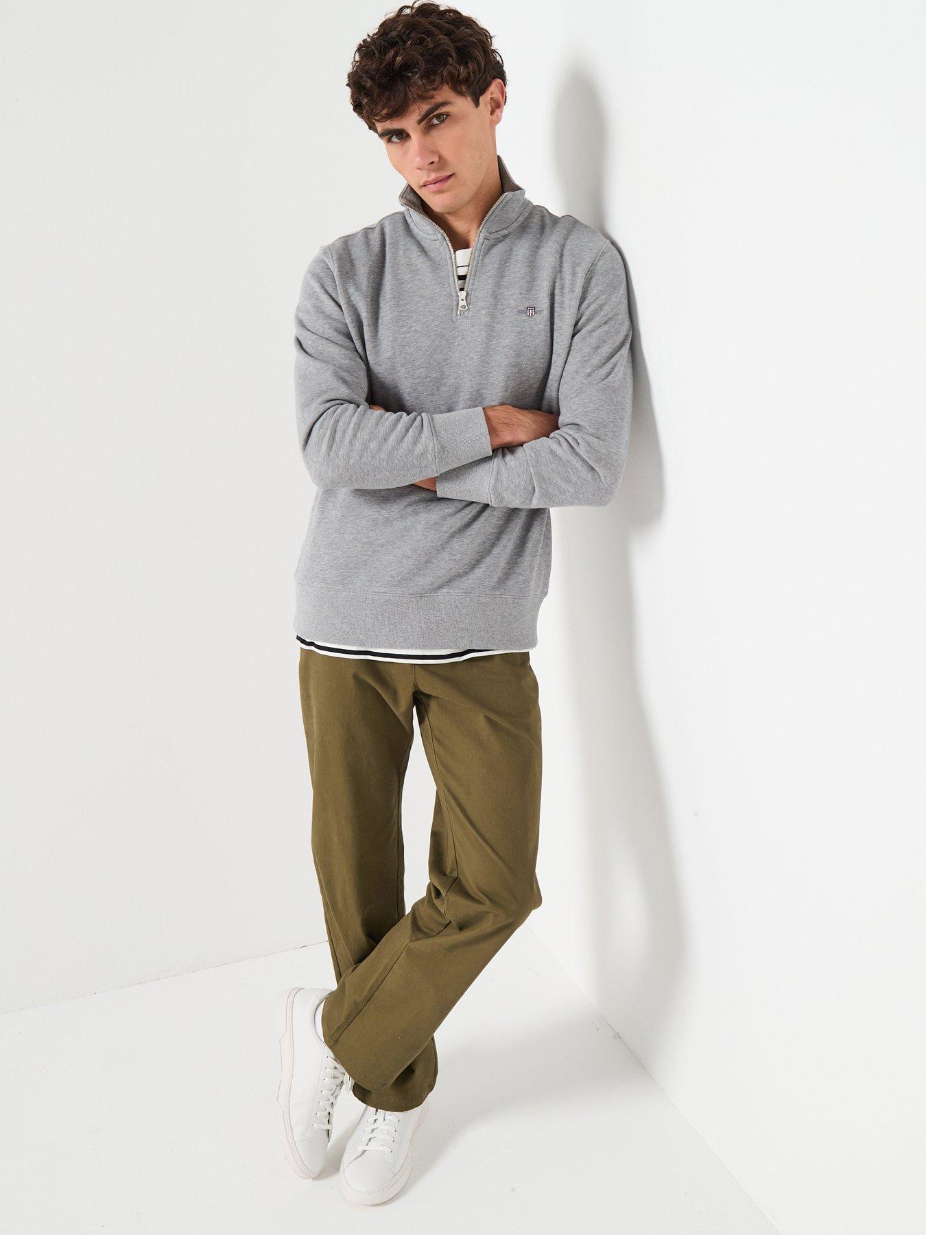 Image 3 of 6 of GANT Regular Fit Shield 1/4 Zip Sweat - Light Grey