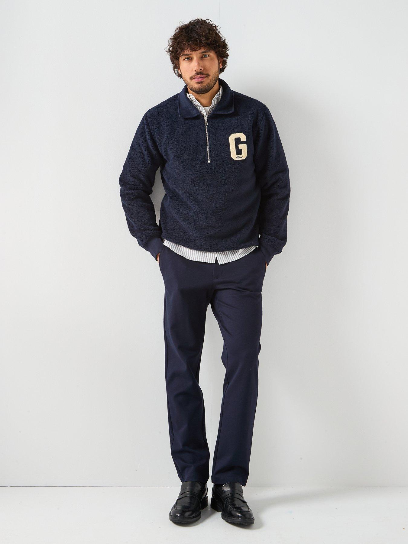 Image 3 of 6 of GANT Regular Fit G Badge 1/4 Zip Sweat - Navy
