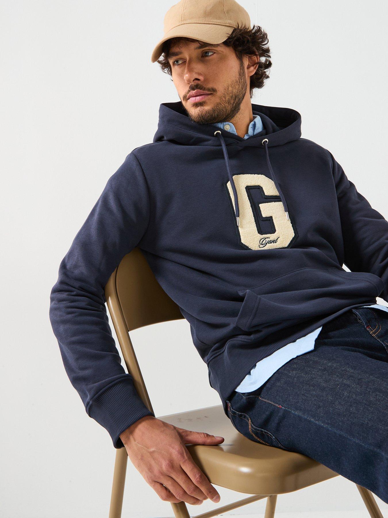 GANT Regular Fit G Badge Overhead Hoodie - Navy