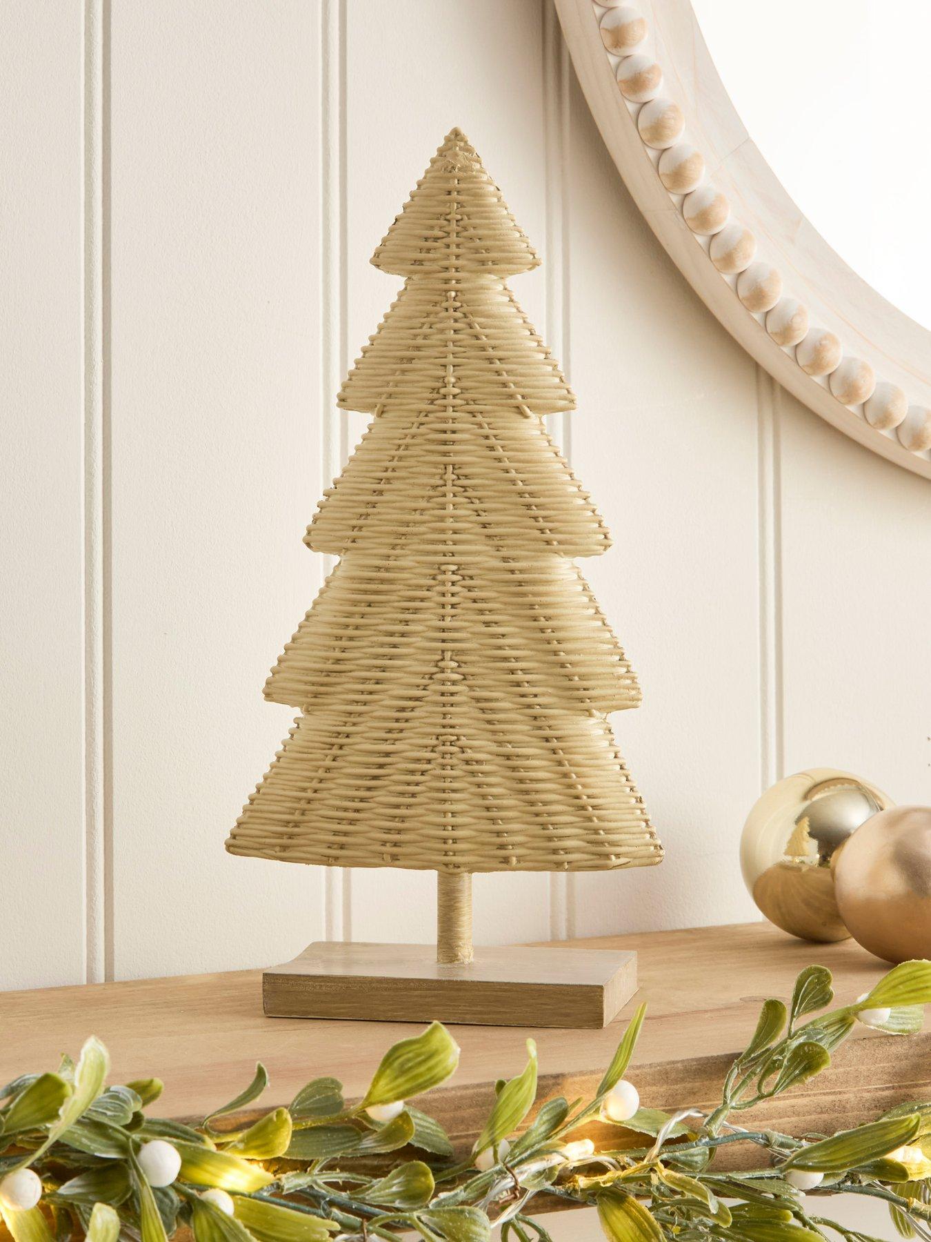 Festive Rattan Effect Christmas Tree Ornament