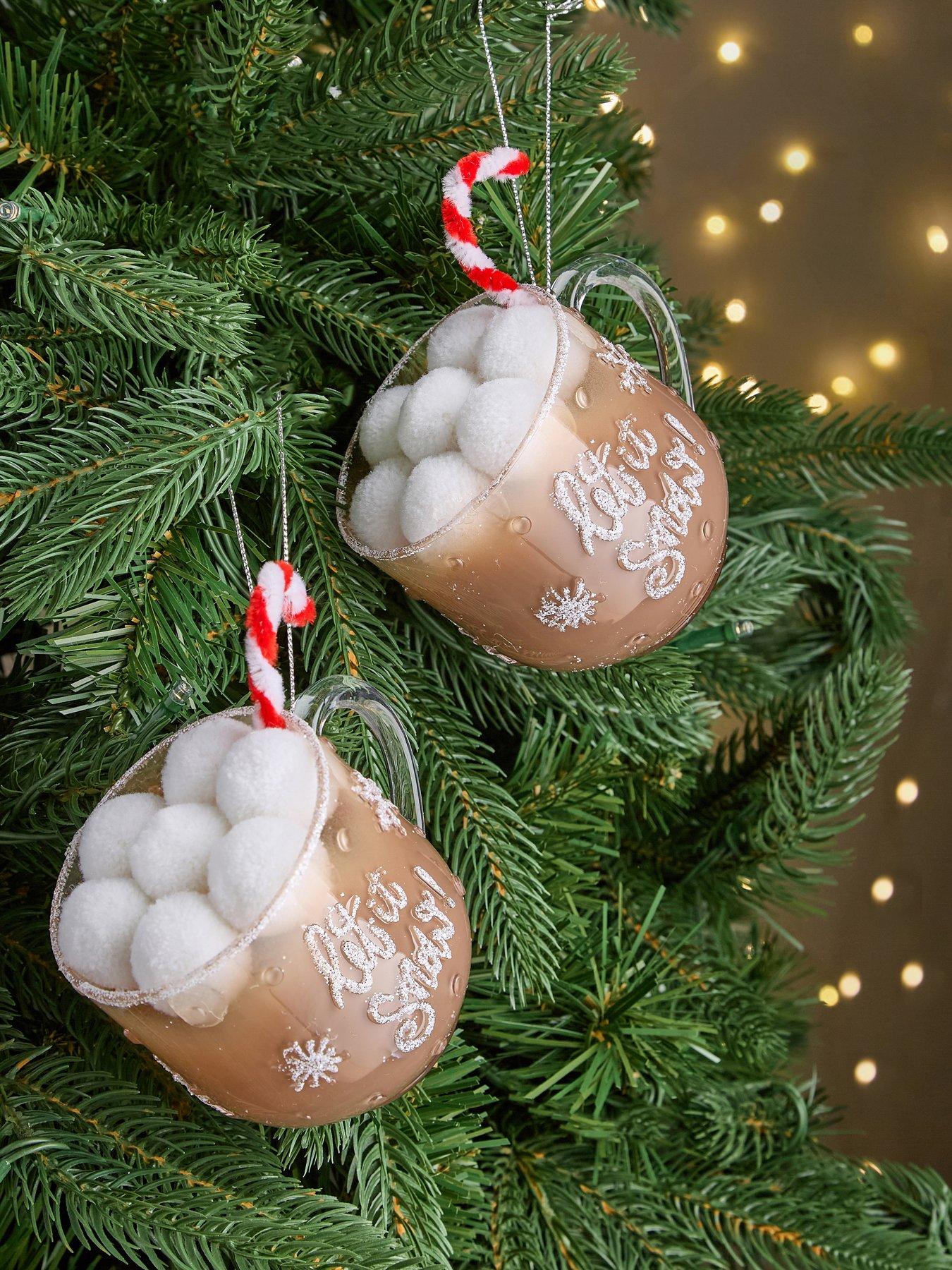 Festive Set 2 Coffee Cup Tree Decorations