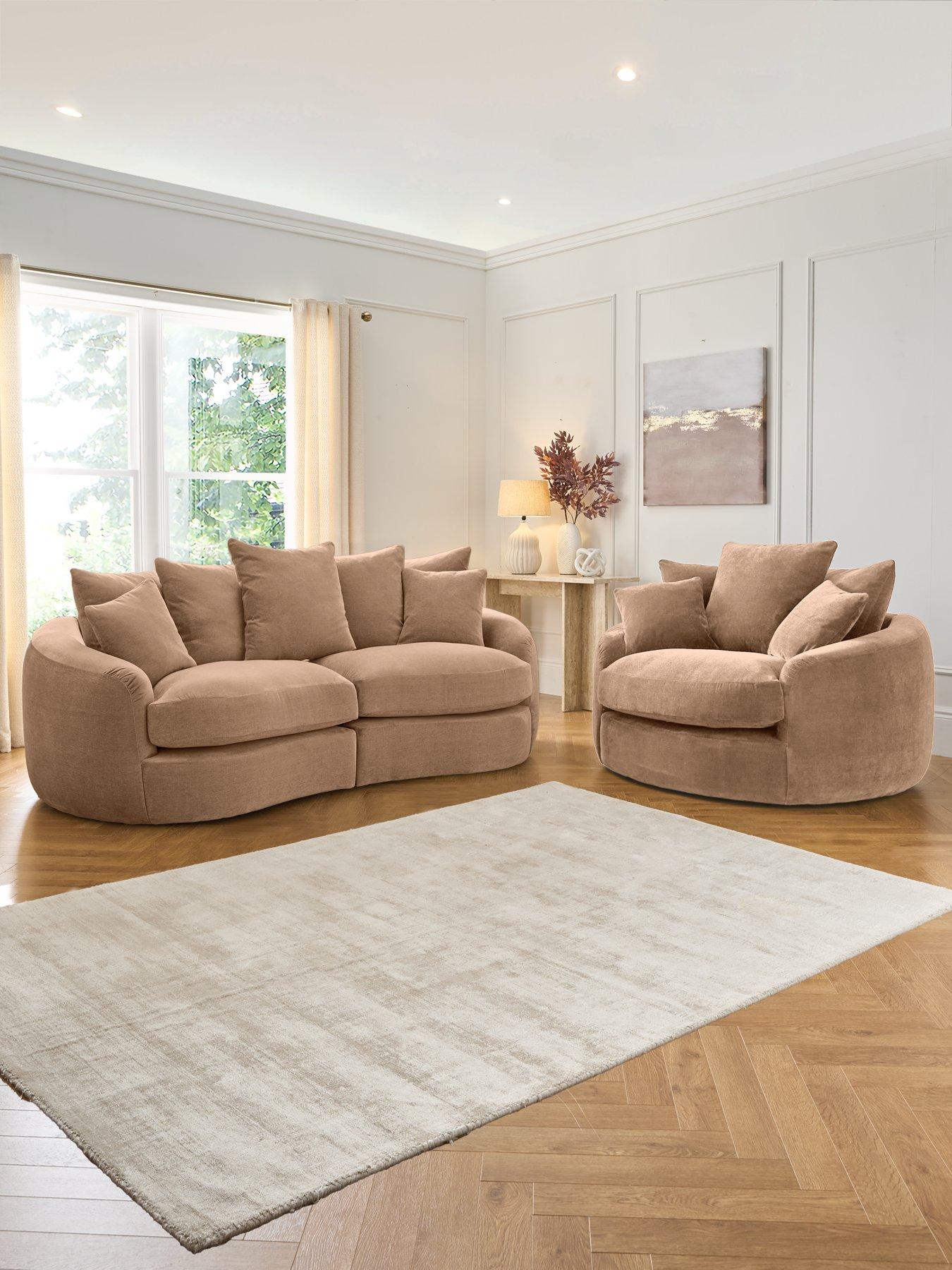 The Very Collection Lovise Scatter 3 Seater Fabric Sofa with Love Chair - Made to Order in the UK - FSC® Certified