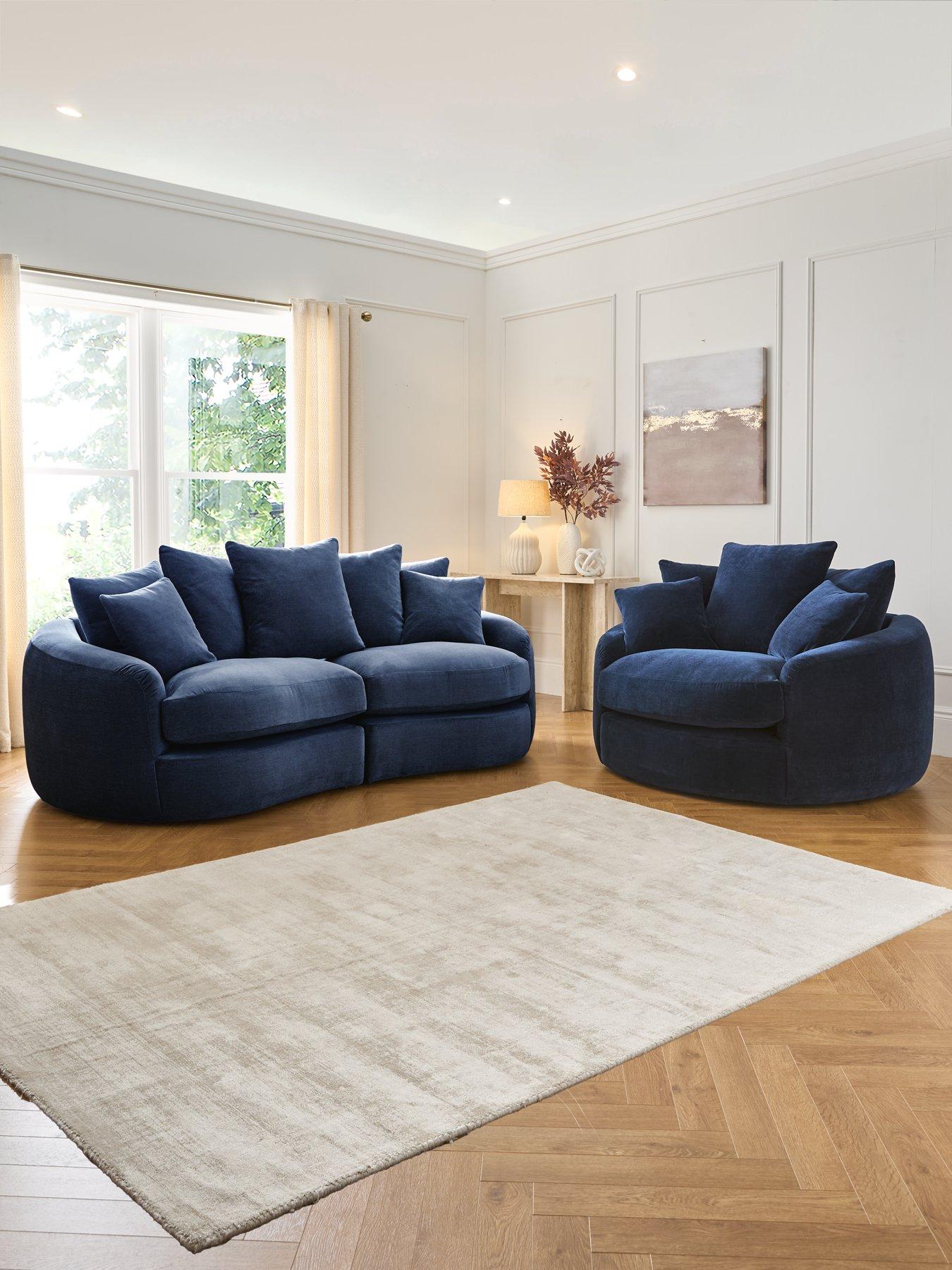 undefined Lovise Scatter 3 Seater Fabric Sofa with Love Chair - Made to Order in the UK